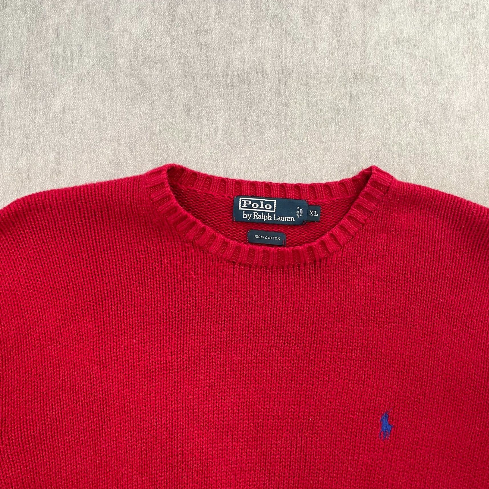 Polo Ralph Lauren VINTAGE Polo Ralph Lauren Sweater Adult XL Red Knit Pullover Long Sleeve Mens Size US XL / EU 56 / 4 - 3 Thumbnail