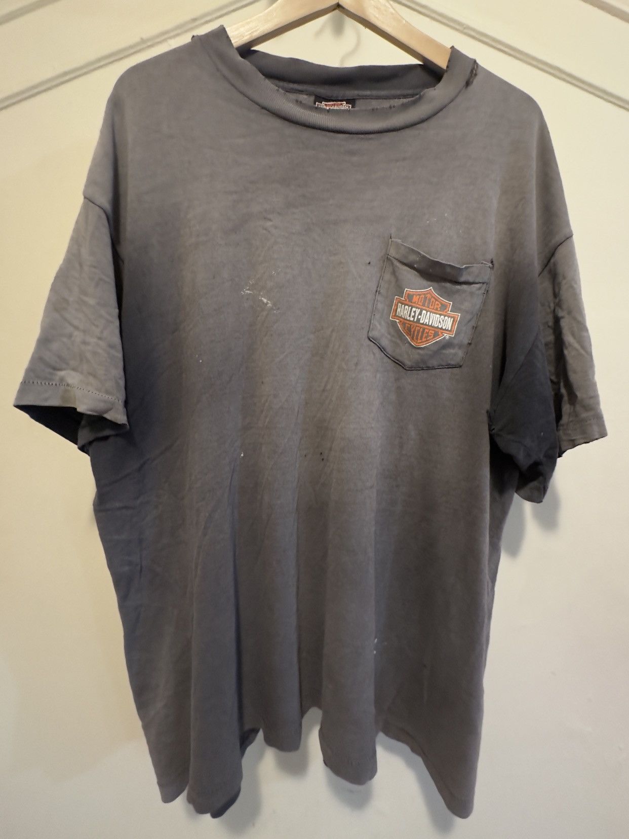Harley Davidson Vintage Harley Davidson Shirt Faded & Distressed Sz XL Size US XL / EU 56 / 4 - 1 Thumbnail