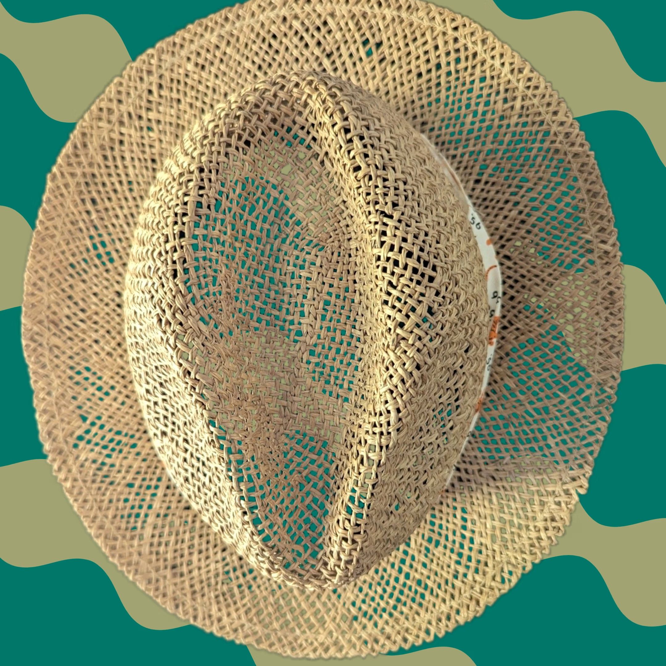 Vintage Tan Woven Straw Fedora Sun Hat Tiger Print Ribbon Band Wide Brim Beach Sz S/M Fedora Women One Size Beige Animal Print Summer Travel Casual Womens Size ONE SIZE - 1 Thumbnail