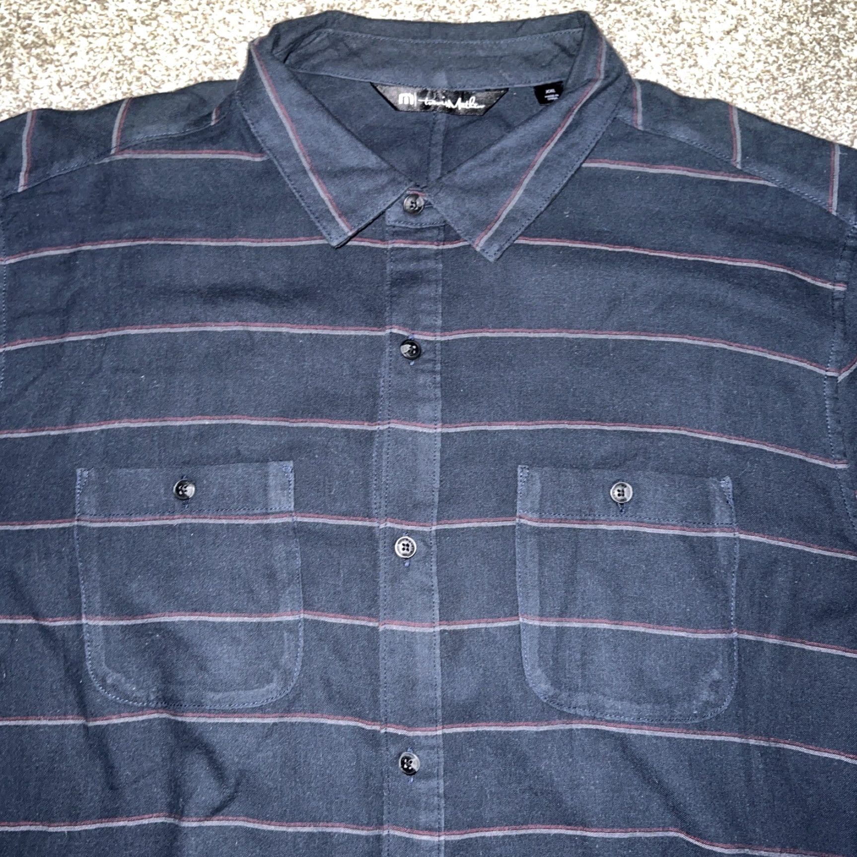 TravisMathew VINTAGE Travis Mathew Navy Blue Long Sleeve Button-Up Flannel Shirt Mens 2XL Blue Flannel Button-Up Man Shirt Size US XXL / EU 58 / 5 - 2 Thumbnail