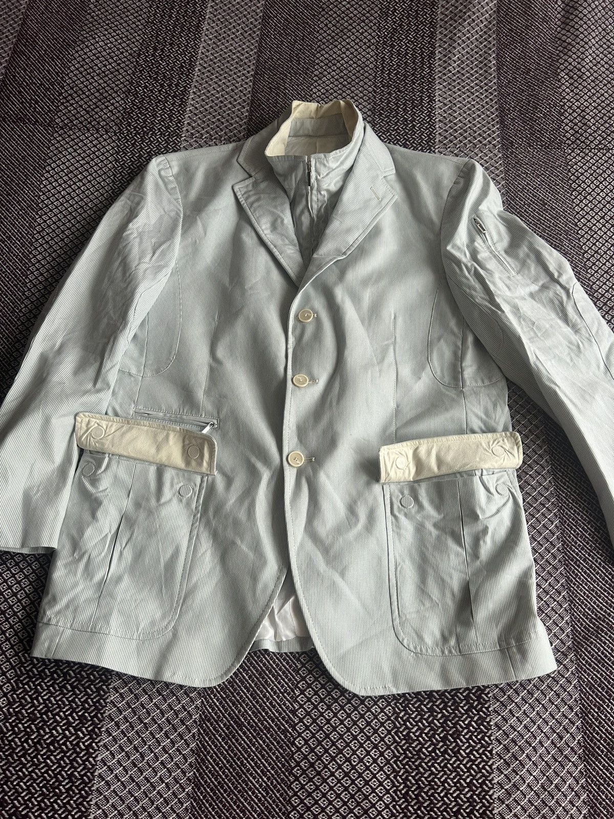 Pal Zileri Vintage Pal Zileri Concept Striped Suit Jacket Size 42R Size 42R - 8 Thumbnail