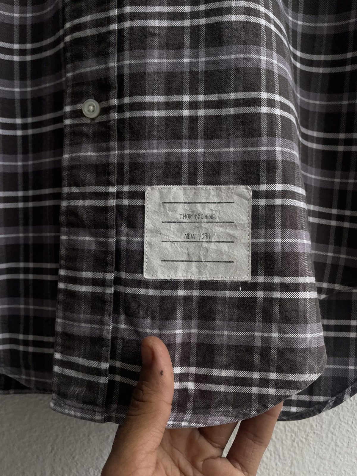 Thom Browne Thom Browne New York Grey Plaid Button Up Longsleeve Shirts Size US M / EU 48-50 / 2 - 7 Thumbnail