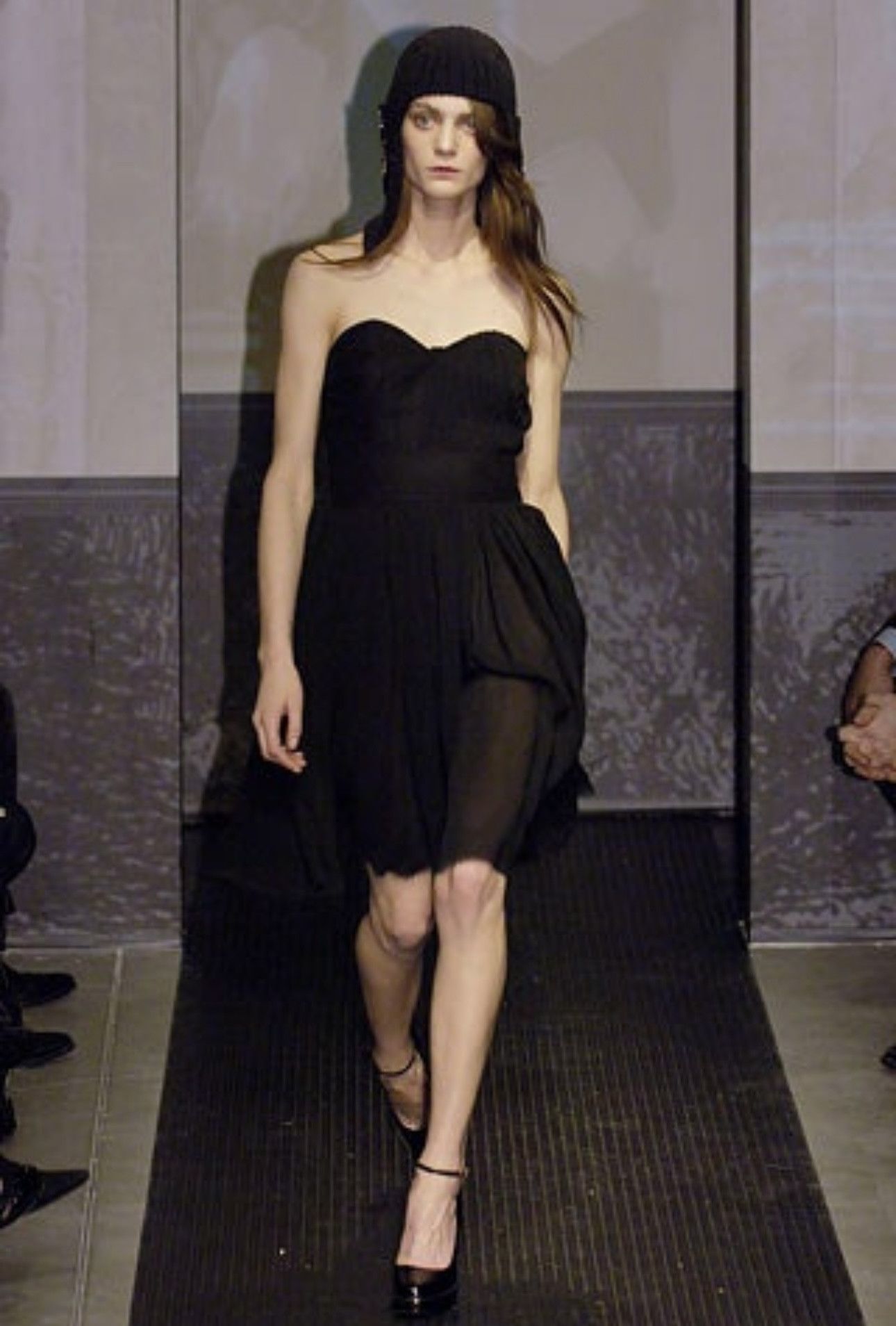Prada Prada F/W 2006 Black strapless chiffon dress Size S / US 4 / IT 40 - 2 Thumbnail