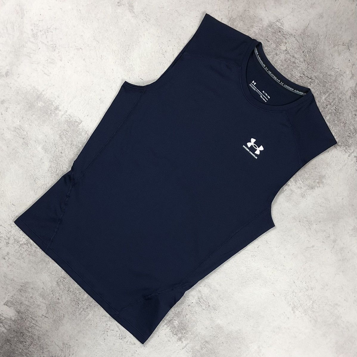 Under Armour Under Armour HeatGear Compression Sleeveless Shirt Navy Blue Size US XL / EU 56 / 4 - 2 Thumbnail