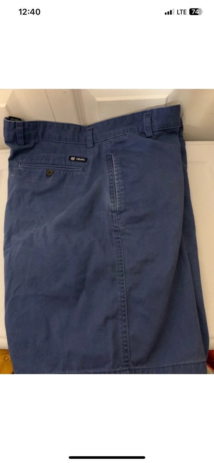 Chaps Chaps Khaki Shorts Blue Flat Front Size 36 Zipper Fly Size US 36 / EU 52 - 1 Thumbnail