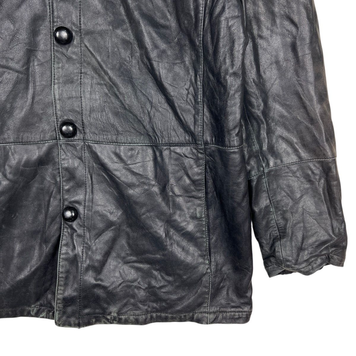 Giorgio Armani Vintage Giorgio Armani Leather Snap Button Jacket Size US L / EU 52-54 / 3 - 5 Thumbnail