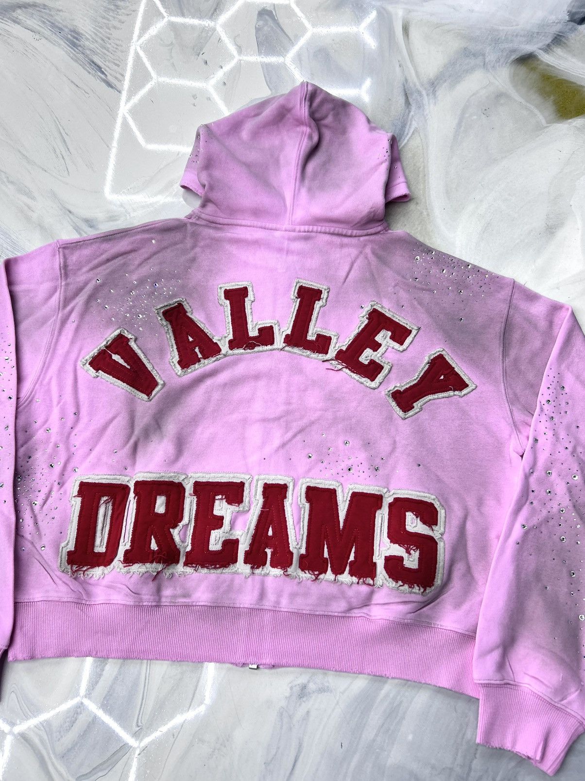 Vale Vale Pink Venus Crystal Cluster Zip Up Hoodie Size L Size US L / EU 52-54 / 3 - 14 Thumbnail