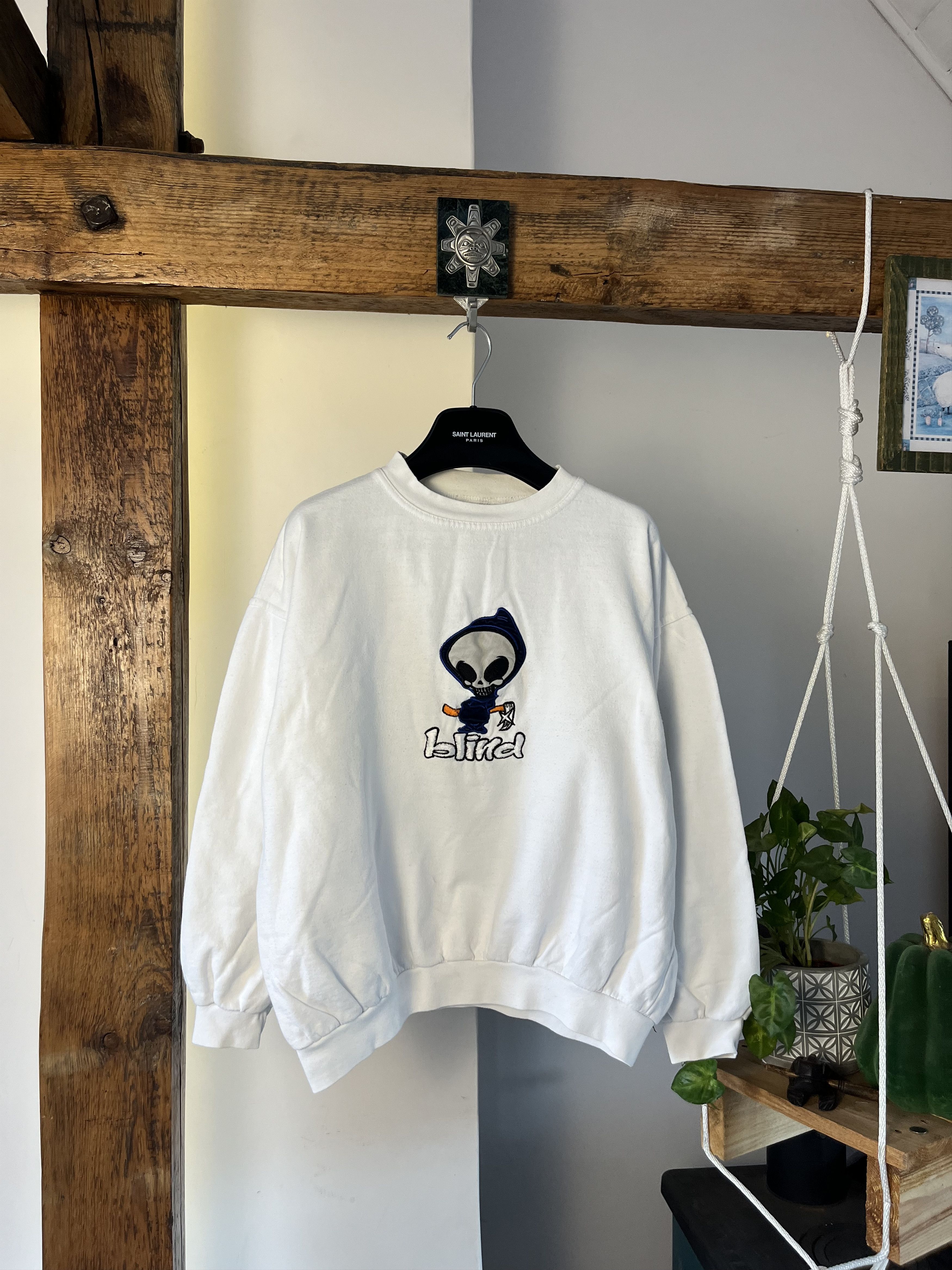 Blind Skateboards × Hook-Ups × Vintage Vintage Blind Skateboards Made in USA Sweatshirt Logo Size US M / EU 48-50 / 2 - 1 Thumbnail