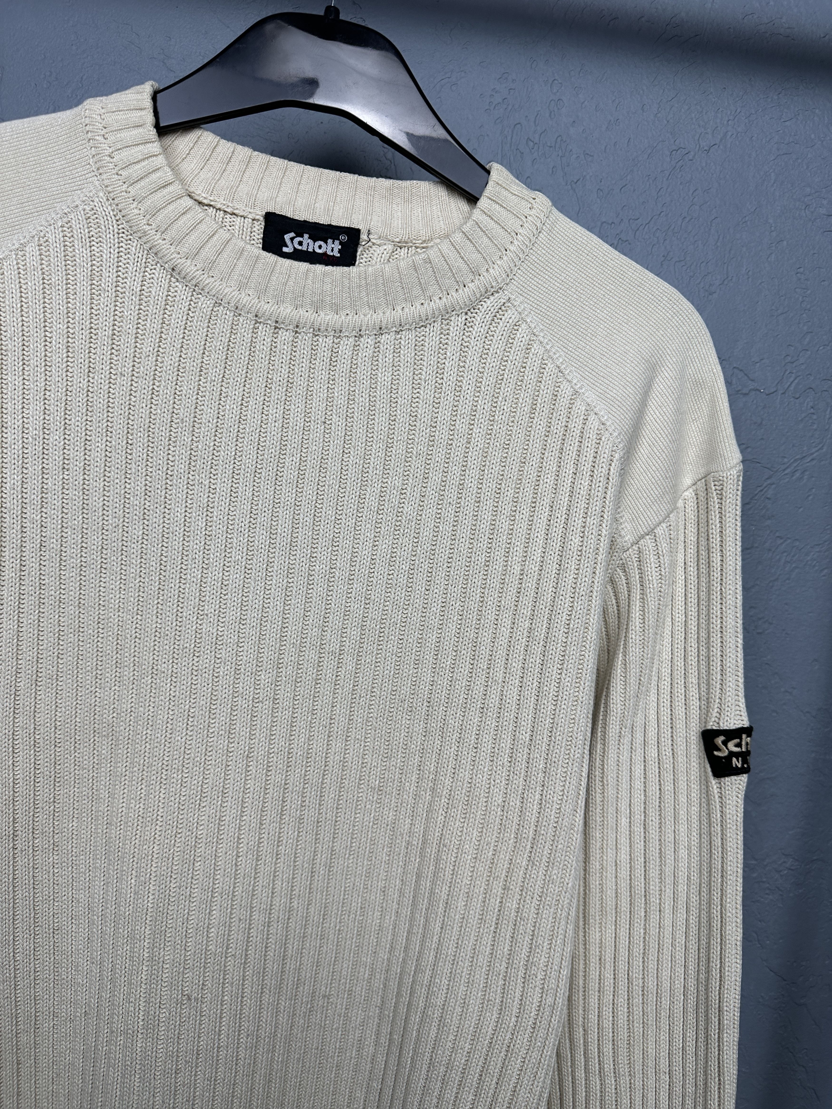 Schott Schott Vintage Mens Crew Neck Knit Sweater Size US L / EU 52-54 / 3 - 2 Thumbnail