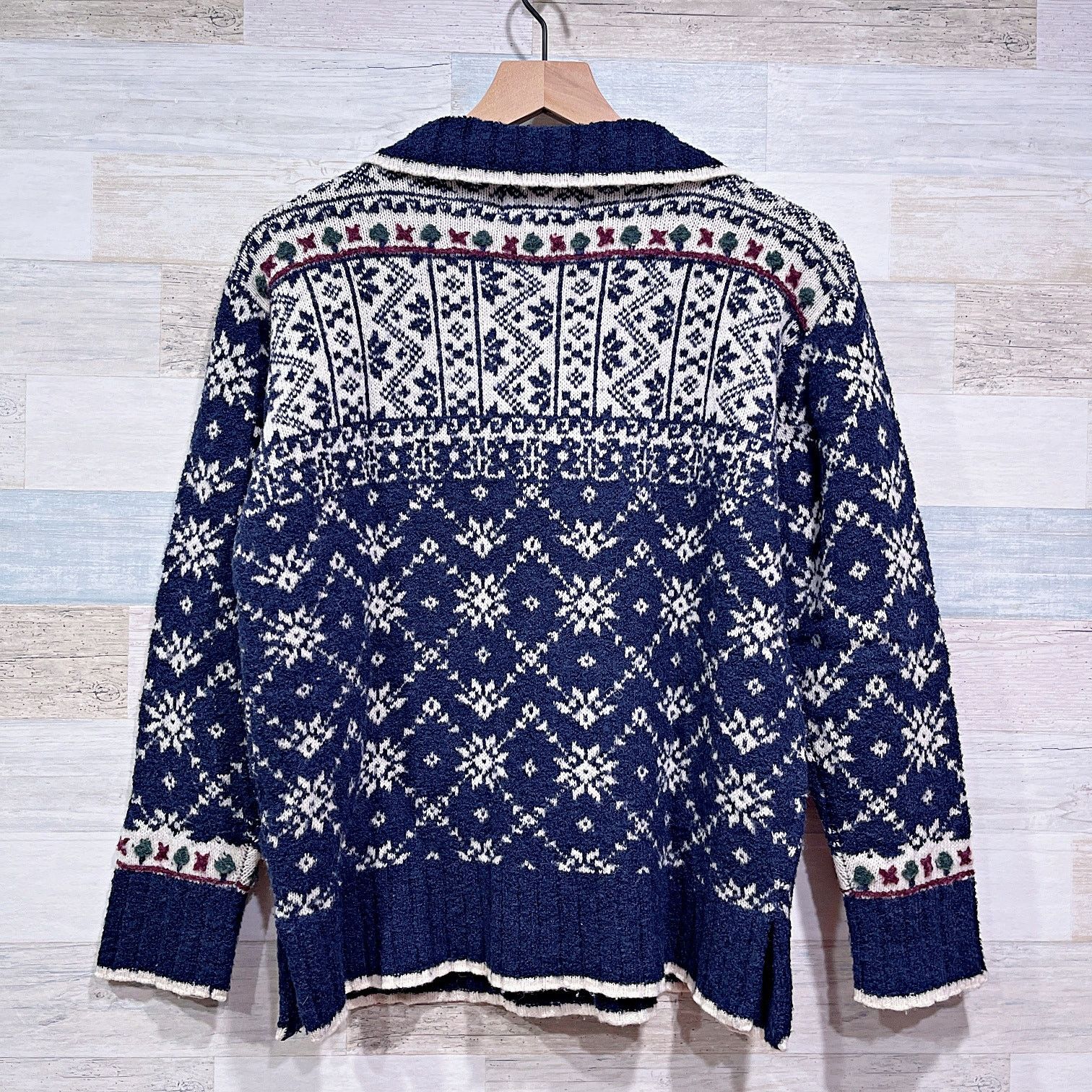 Vintage × Woolrich Woolen Mills Woolrich Vintage Wool Nordic Polo Sweater Blue Womens Small Size S / US 4 / IT 40 - 4 Thumbnail