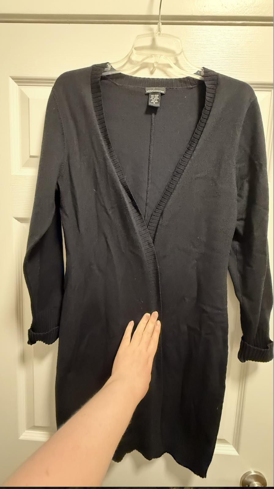 Designer Moda International Long Wool Blend Open Cardigan M Size M / US 6-8 / IT 42-44 - 1 Thumbnail