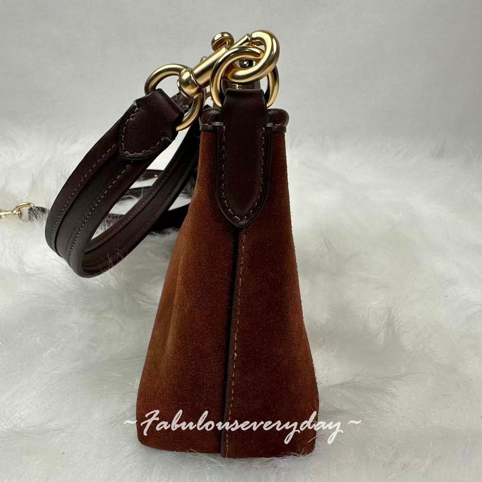 Coach Coach Laurel Small Shoulder Tassels Suede/Brown/Maple CCF14 Size ONE SIZE - 6 Thumbnail