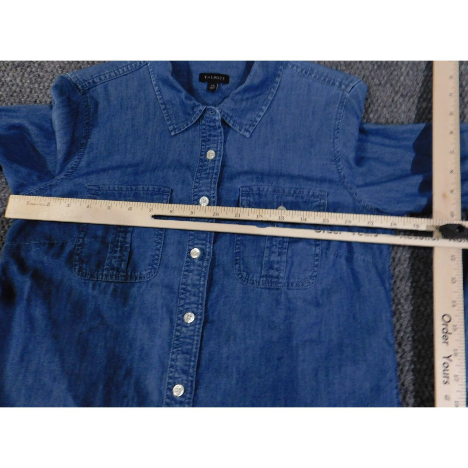 Talbots Talbots Denim Shirt Womens XS Blue Button-Up Long Sleeve Pockets Casual Shirt Regular Fit Size XS / US 0-2 / IT 36-38 - 5 Thumbnail