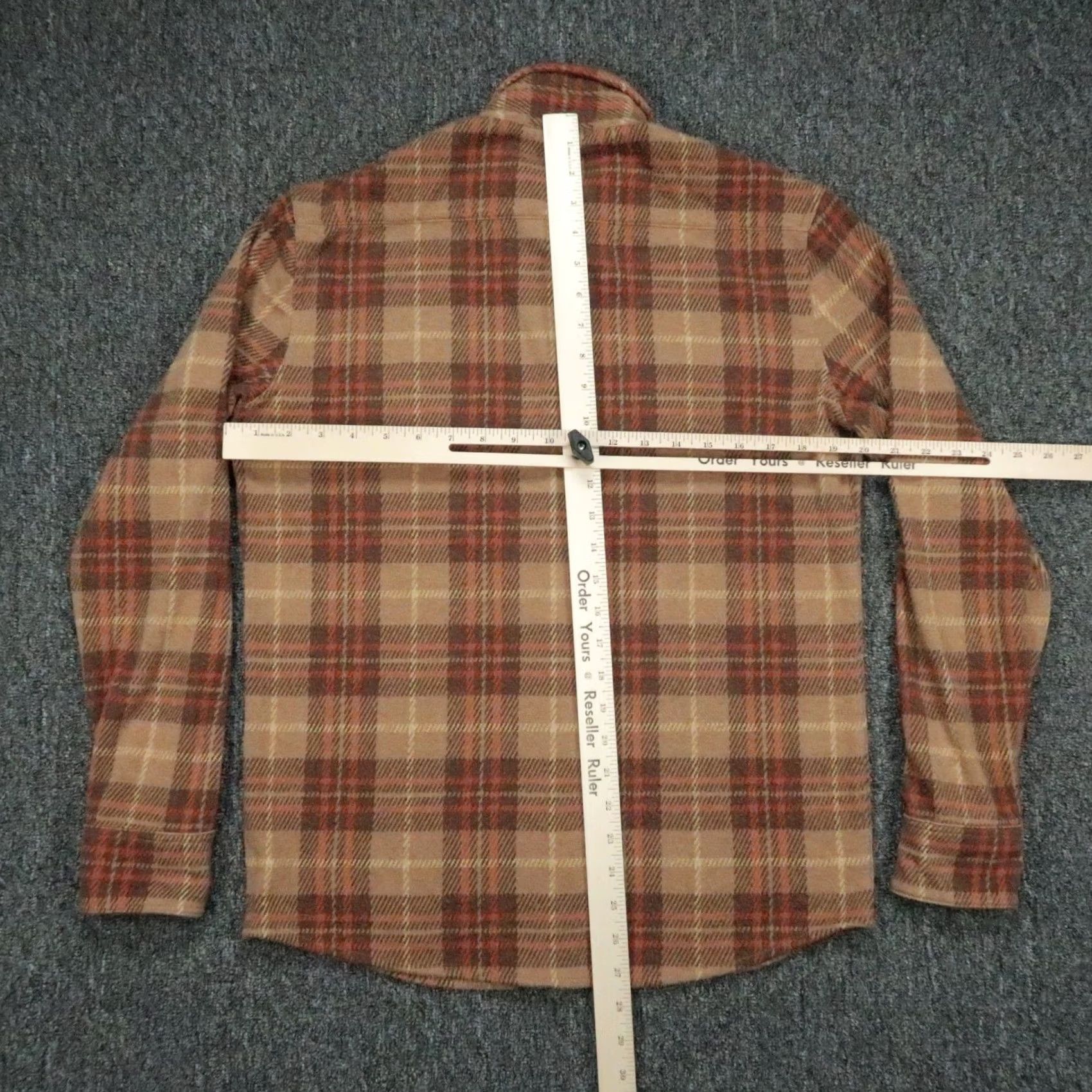 Faherty Faherty Shirt Mens S Brown Plaid Long Sleeve Button-Up Stretch Flannel 40 in Chest Size US S / EU 44-46 / 1 - 6 Thumbnail