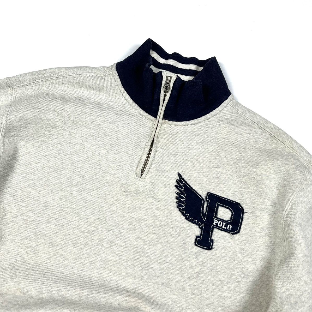 Polo Ralph Lauren × Rugby Ralph Lauren × Vintage Vintage Polo Ralph Lauren P Wing Logo Cotton 1/4 Zip Size XL Size US XL / EU 56 / 4 - 7 Thumbnail