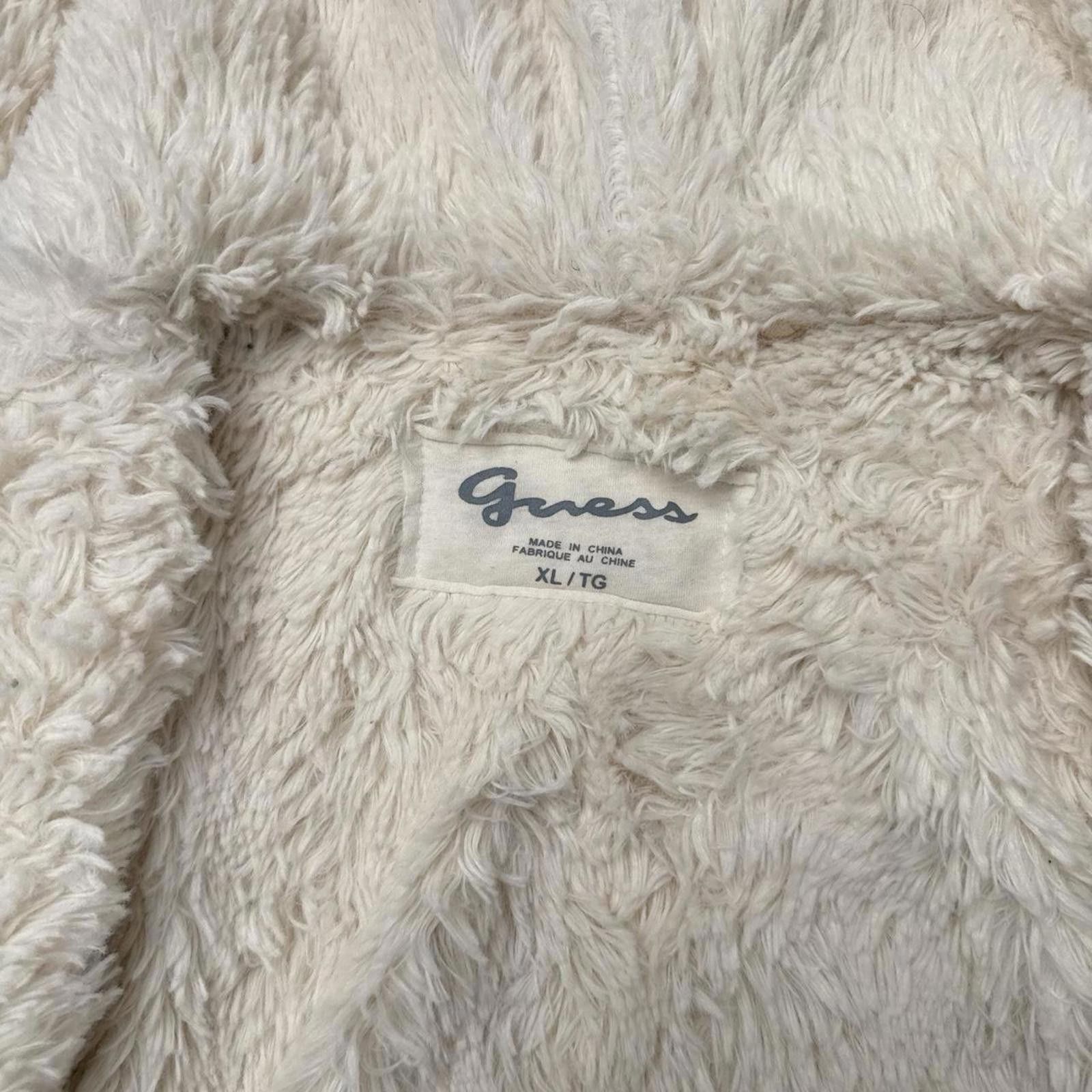 Guess Y2K Guess Cream Sherpa lined zip up hoodie Size US XL / EU 56 / 4 - 6 Thumbnail