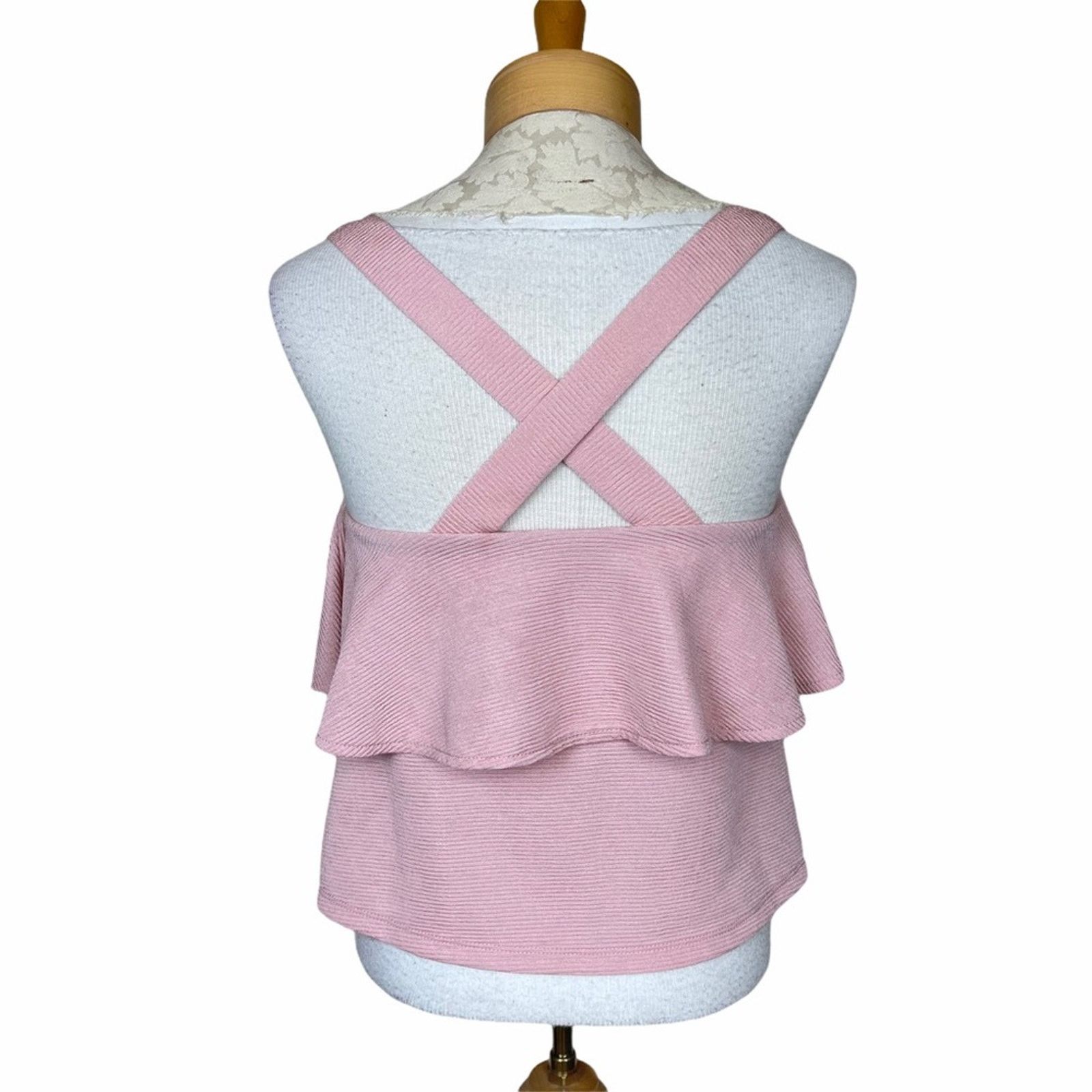 Madewell Madewell Texture & Thread Tiered Tank Top Pink XS Size XS / US 0-2 / IT 36-38 - 2 Thumbnail