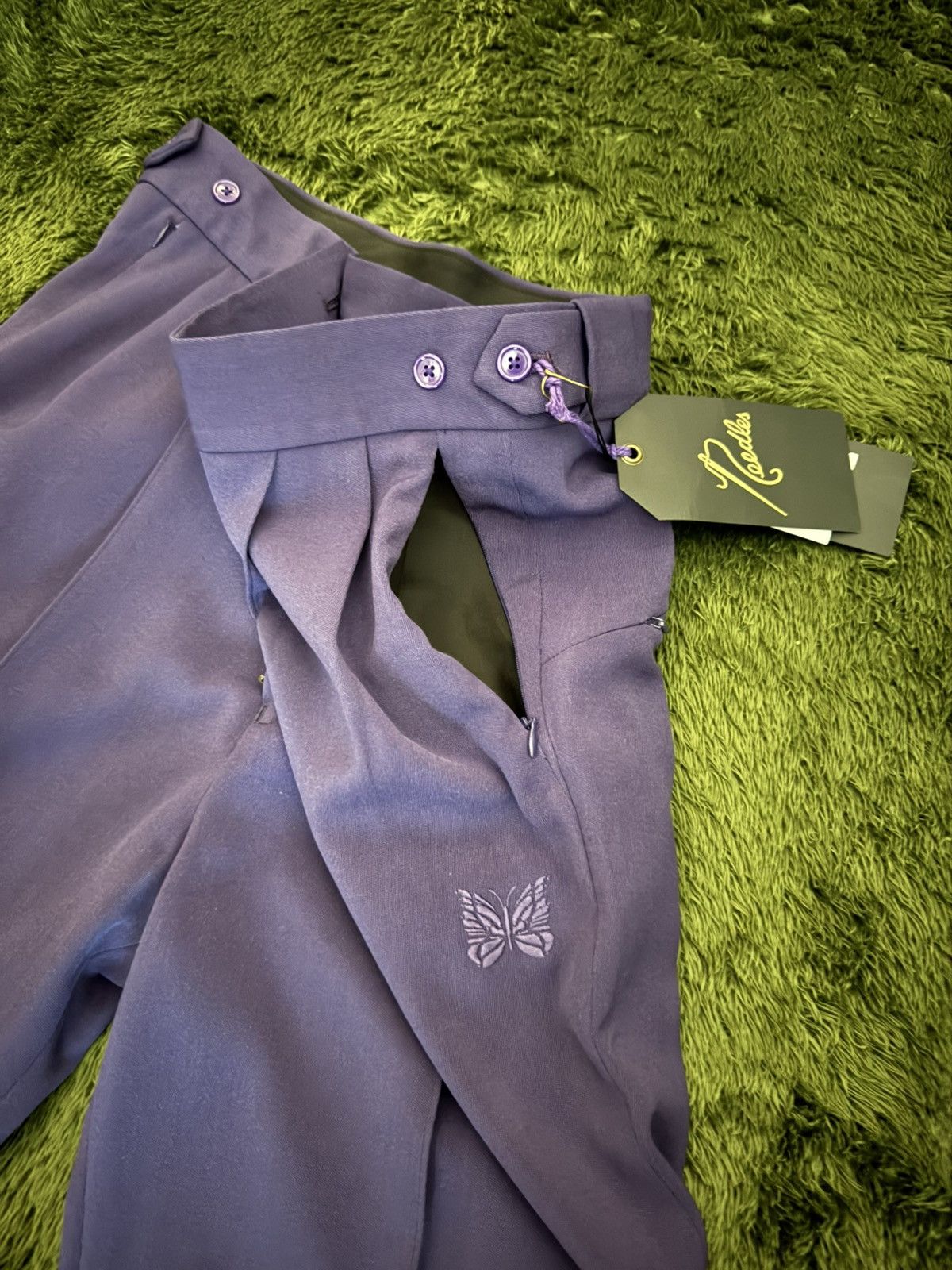 Needles M] Needles Side Tab Wool-Poly Blend Slacks Purple Size US 32 / EU 48 - 5 Thumbnail