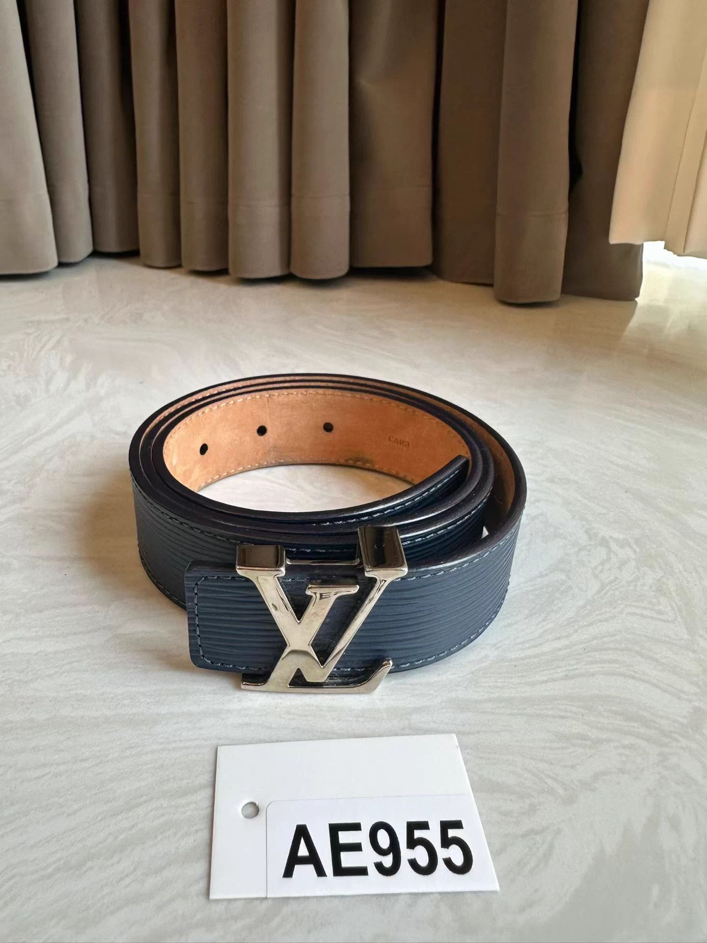 Louis Vuitton LV Initiales Wavy Leather Belt 85/34 3cm Size ONE SIZE - 6 Thumbnail