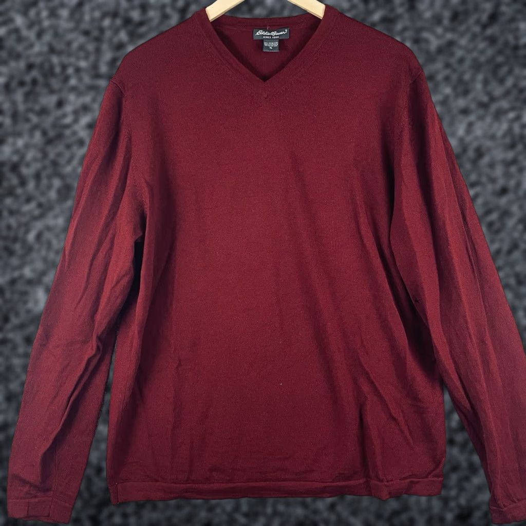 Eddie Bauer Eddie Bauer Sweater Men’s XL Red 100% Merino Wool Lightweight Casual Office T595 Size US XL / EU 56 / 4 - 1 Thumbnail