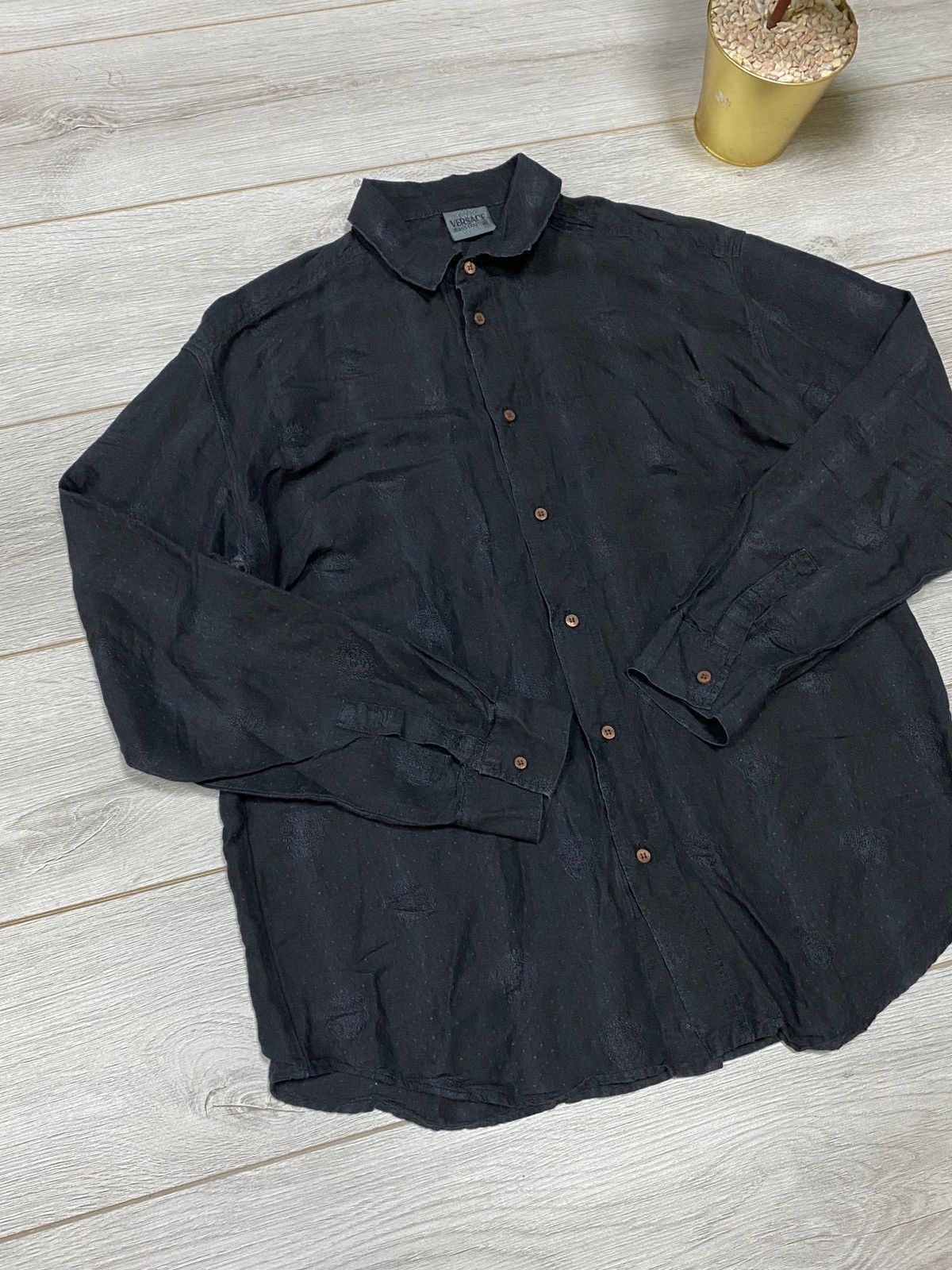 Versace Versace monogram linen vintage shirt buttons Size US XL / EU 56 / 4 - 8 Thumbnail