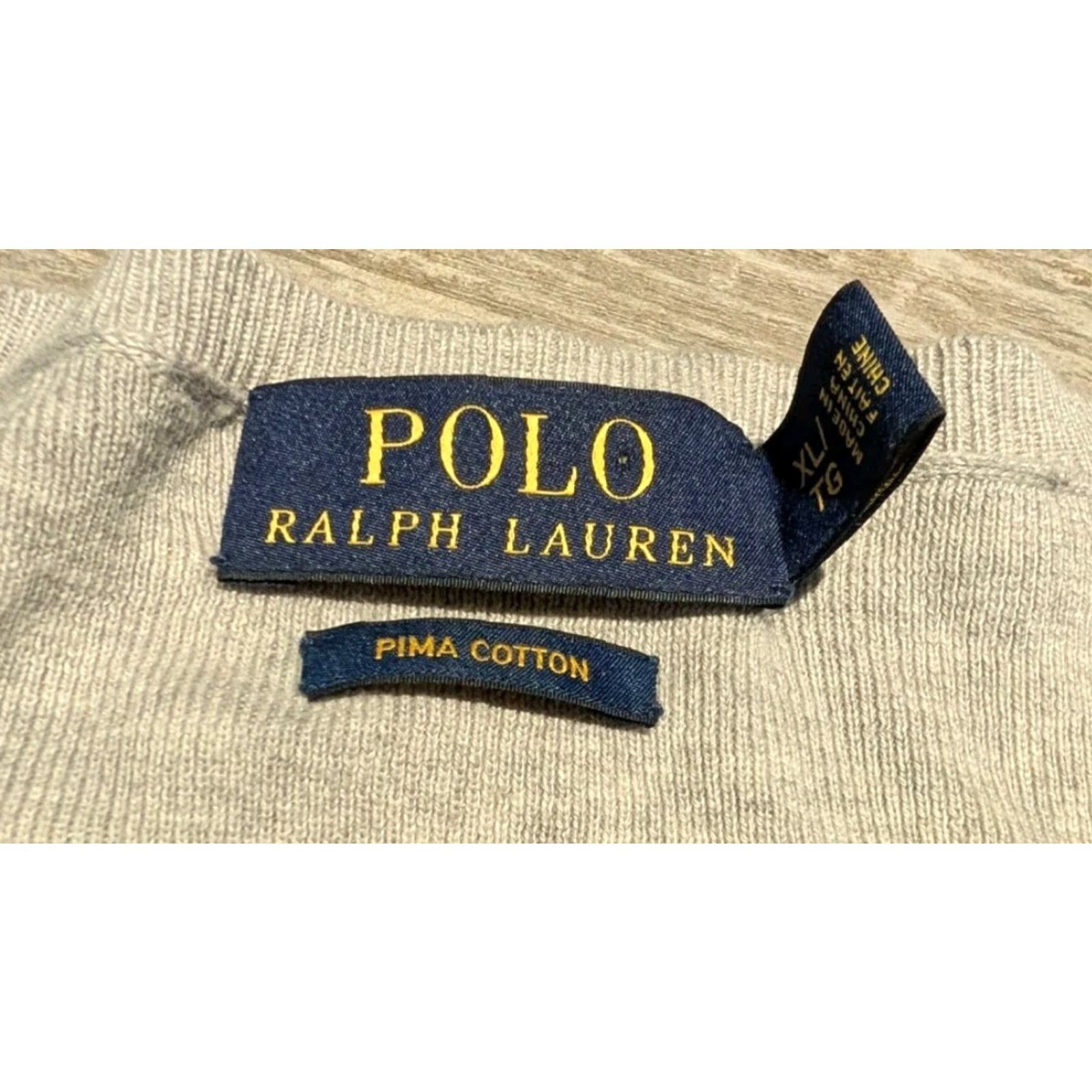 Polo Ralph Lauren POLO RALPH LAUREN XL Pima Cotton V-Neck Sweater Gray Heather Mens Size US XL / EU 56 / 4 - 7 Thumbnail