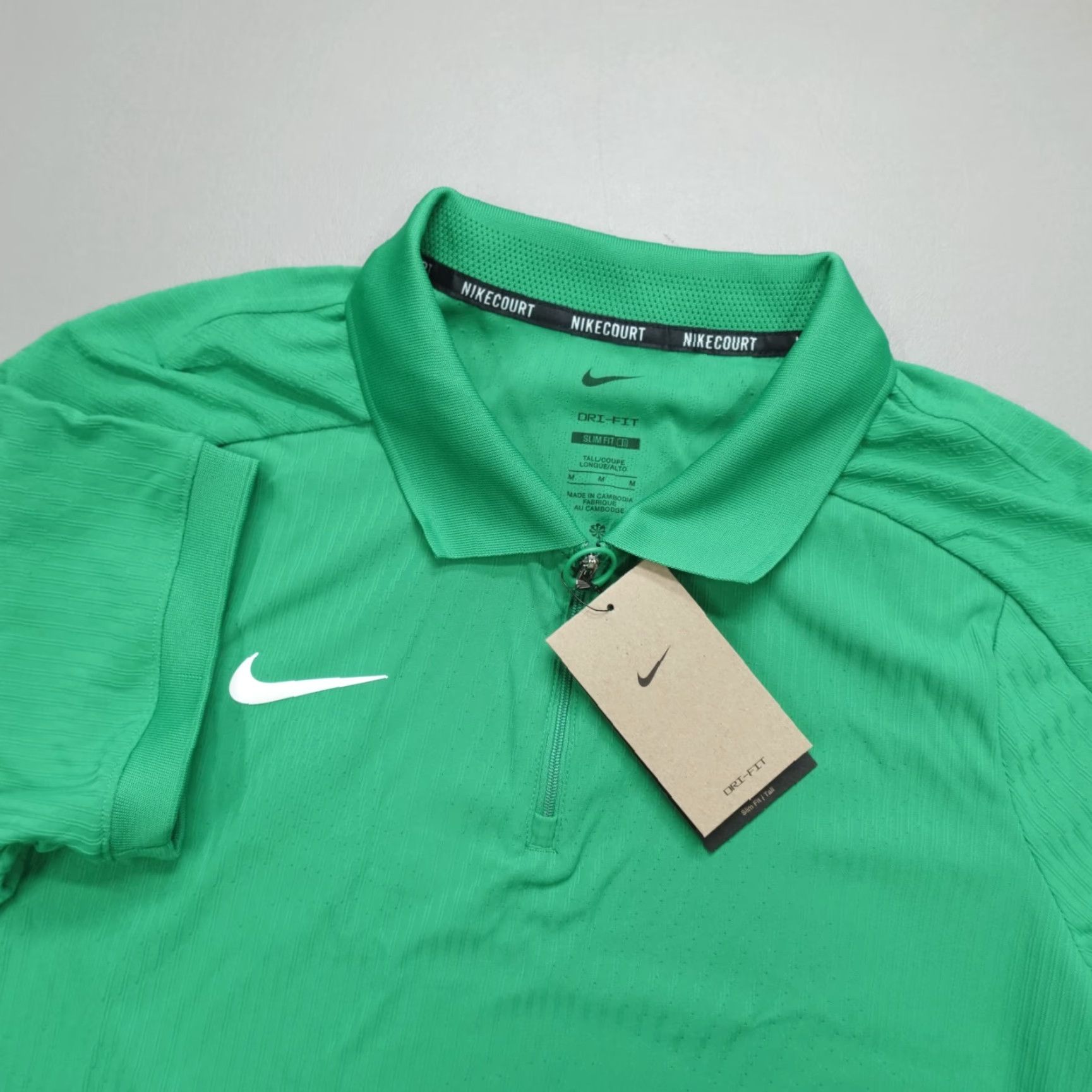 Nike Nike Court Slam ADV 1/4 Zip Tennis Polo Men MT Green Nike Court Slam ADV Polo 1/4 Zip Slim Fit Big & Tall MT Mens Green Polo Sports Tennis Size US M / EU 48-50 / 2 - 2 Thumbnail