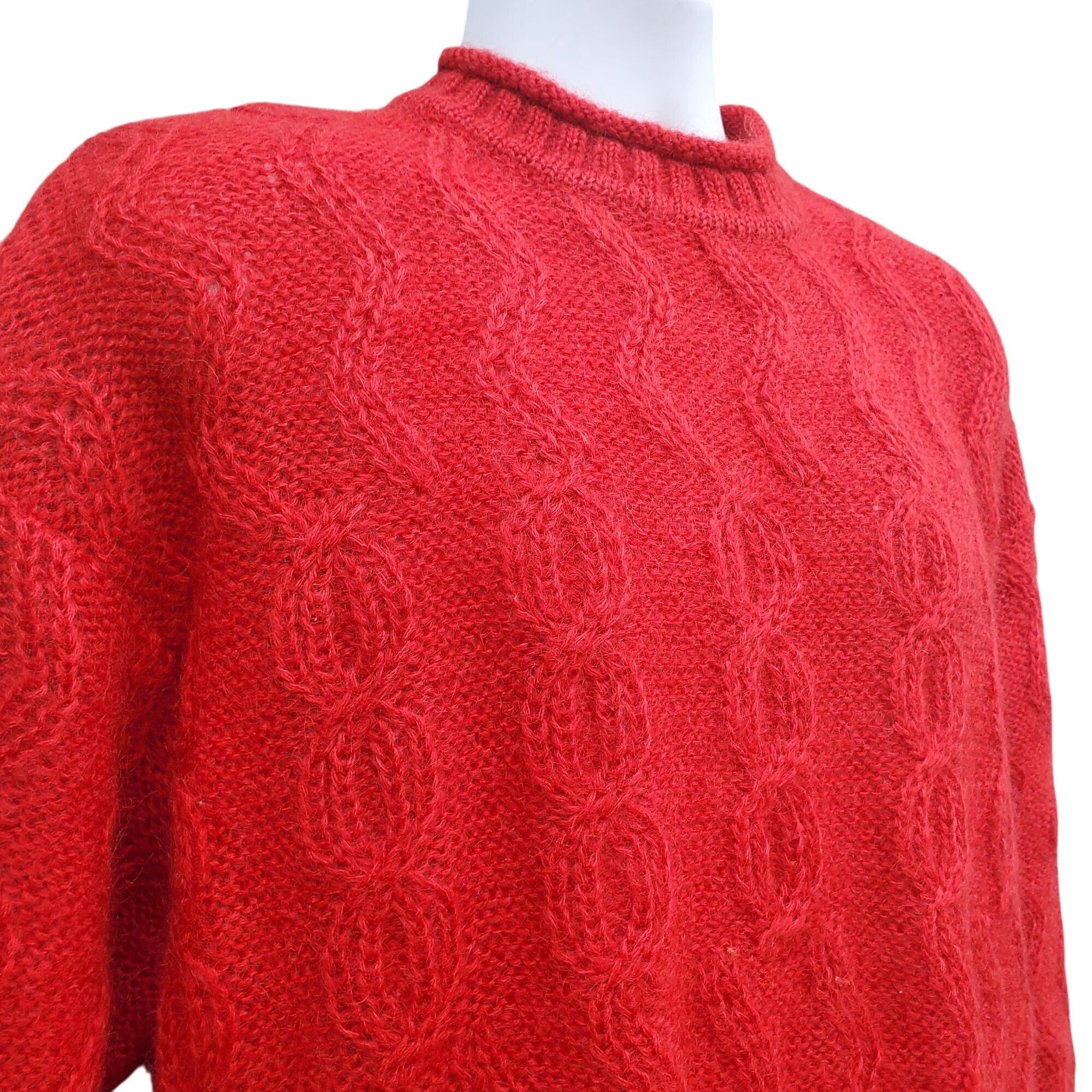 Esprit Vintage Esprit Mens Red Mohair Sweater Oversize Pullover 3XL Size US XXL / EU 58 / 5 - 10 Thumbnail