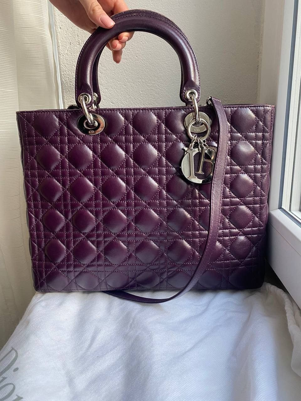 Dior Christian Dior Lady Dior Tasche large bag schwarz lila Mediu Size ONE SIZE - 7 Thumbnail