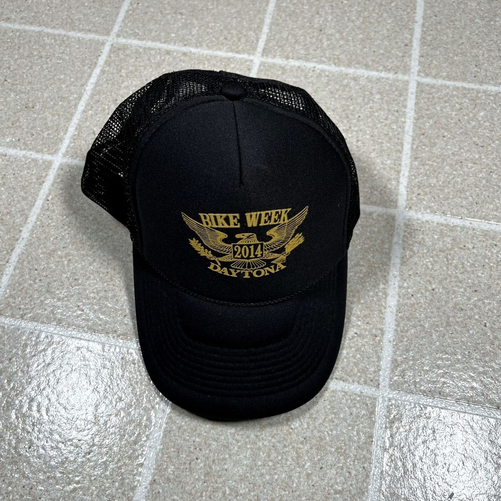 Vintage 2014 Daytona Bike Week Motorcycle Trucker Hat Snapback Cap Men One Size Black Size ONE SIZE - 5 Thumbnail