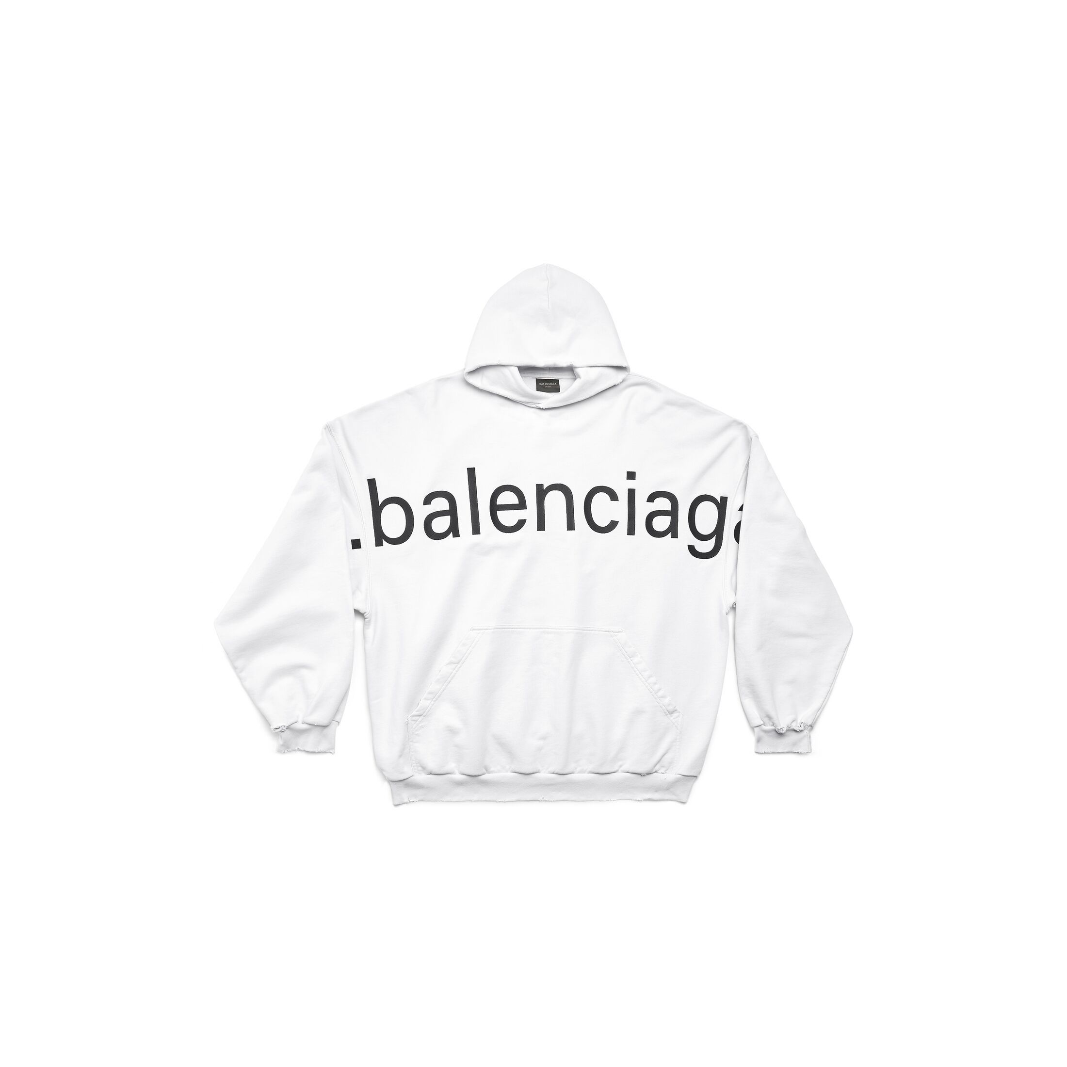 image of Balenciaga Hoodie Half Zip Up Monogram Logo 739024Tovn99081 in White, Men's (Size XL)