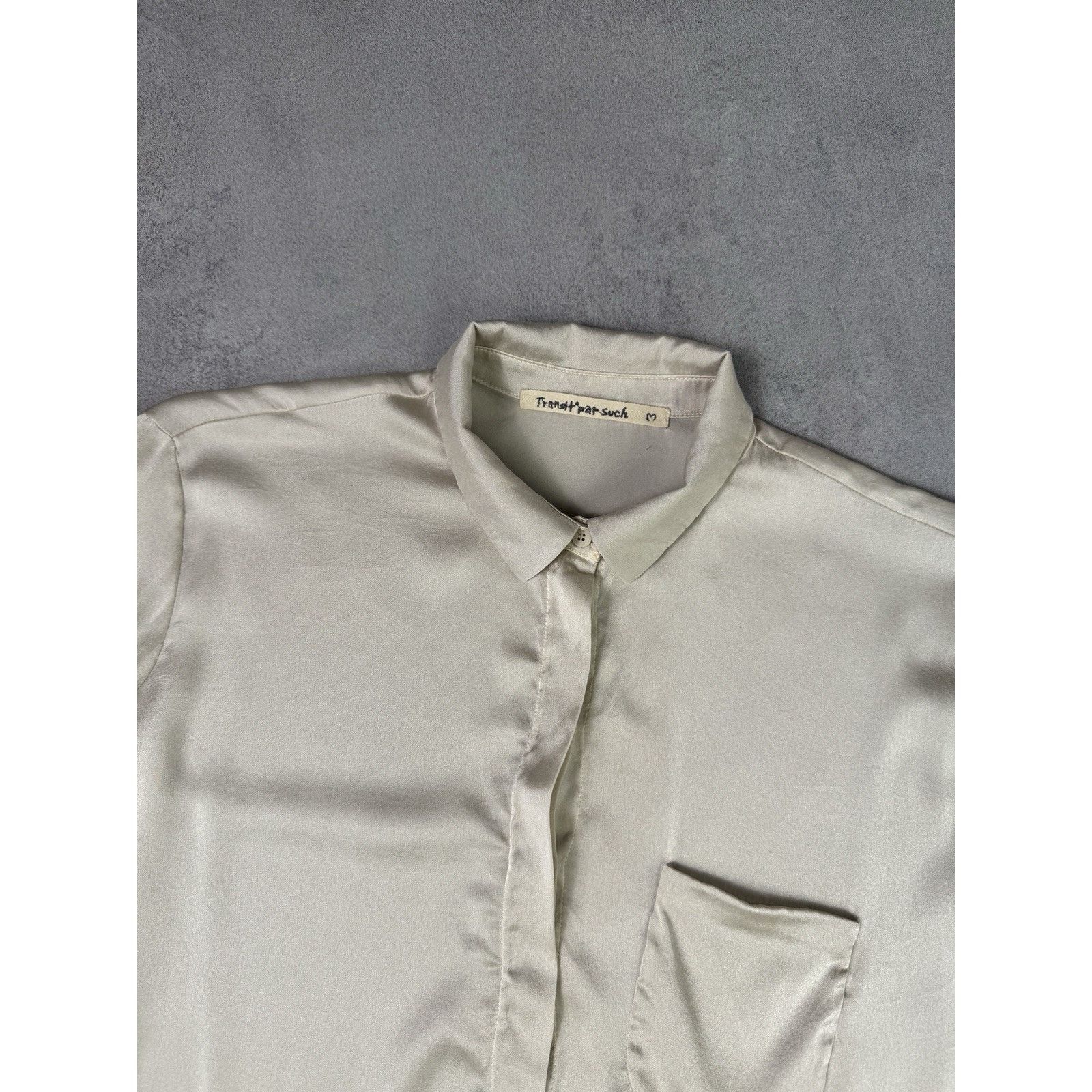 Transit Transit Par Such Beige Silk Super Lightweight Blouse Sz 4 Size S / US 4 / IT 40 - 3 Thumbnail