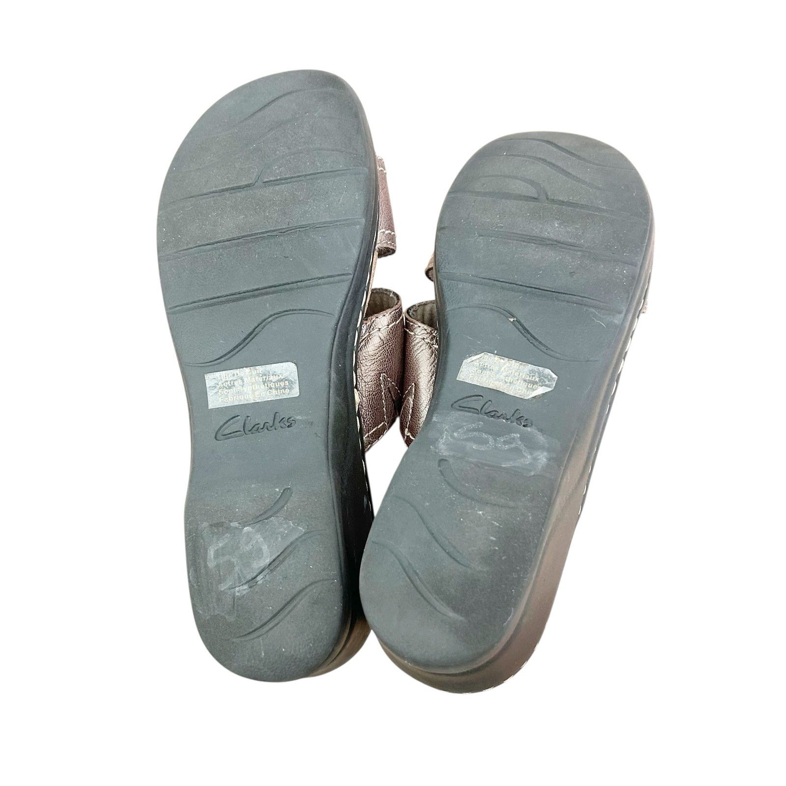 Clarks Clarks Bendables Silver Metallic Slide Sandals Sz 6.5 Size US 6.5 / IT 36.5 - 5 Thumbnail