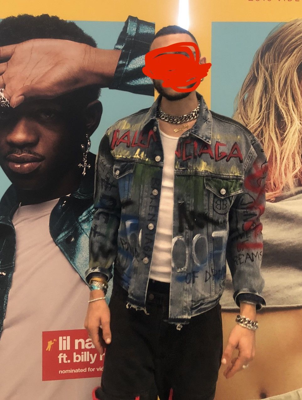 Balenciaga Balenciaga Denim Jacket Custom Painted Grafitti All-Over Size US S / EU 44-46 / 1 - 10 Thumbnail