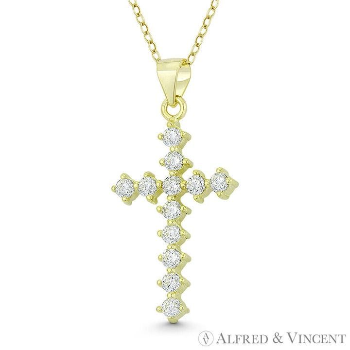 Other 12-Stone Latin Crucifix Cross CZ Crystal 925 Sterling Silver Size ONE SIZE - 1 Preview