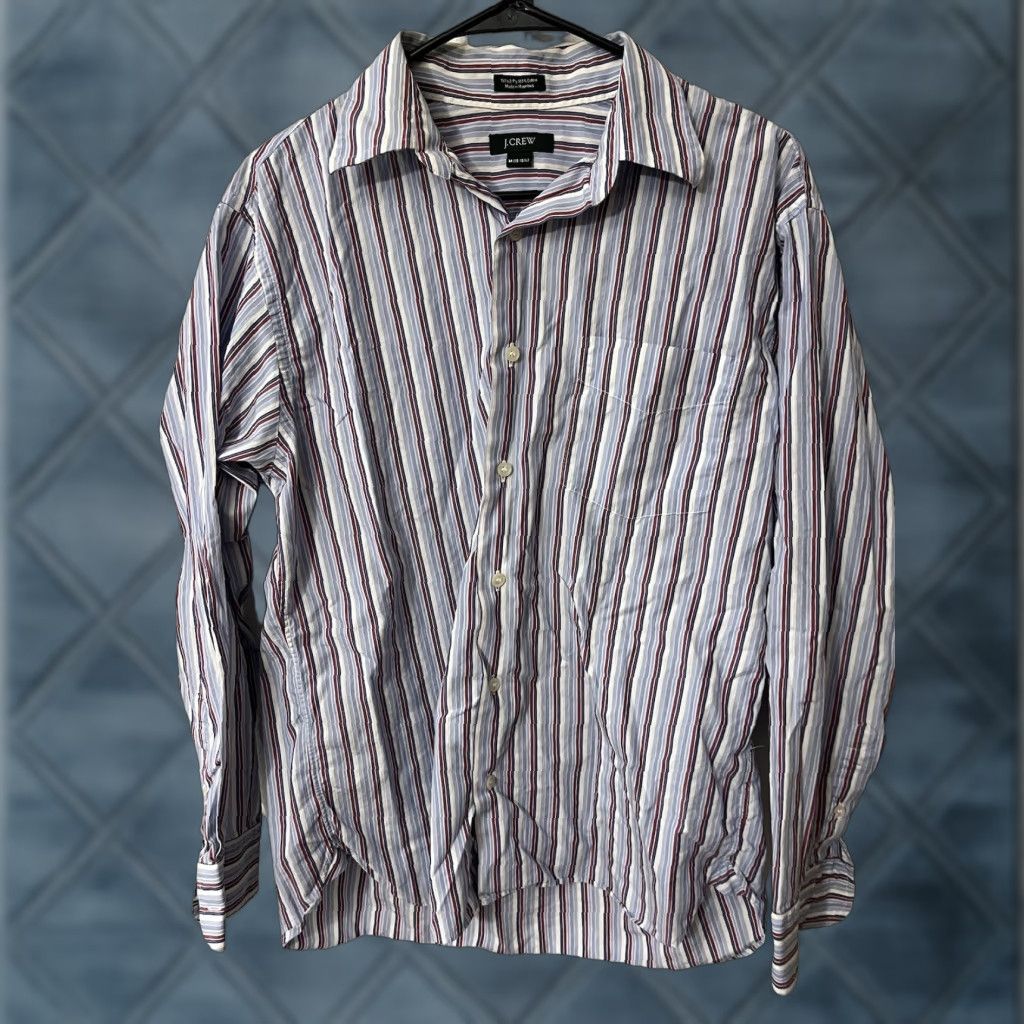J.Crew J Crew Shirt Mens Sz M Multicolored Striped 100’s 2 Ply Cotton Long Sleeve Button Up Size US M / EU 48-50 / 2 - 1 Thumbnail