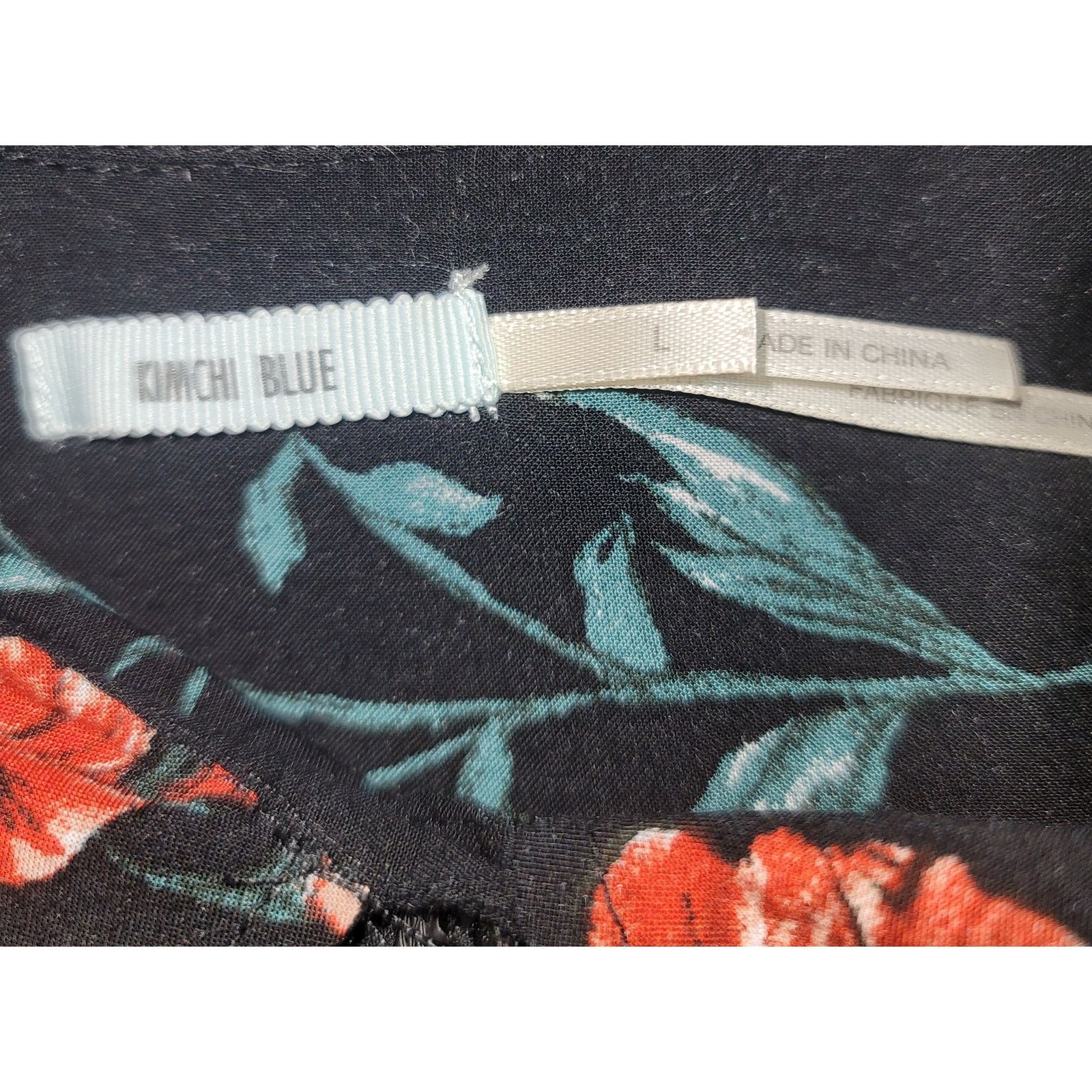 Other Kimchi Blue Black Floral Button Front A-Line Mini Dress L Size L / US 10 / IT 46 - 4 Thumbnail