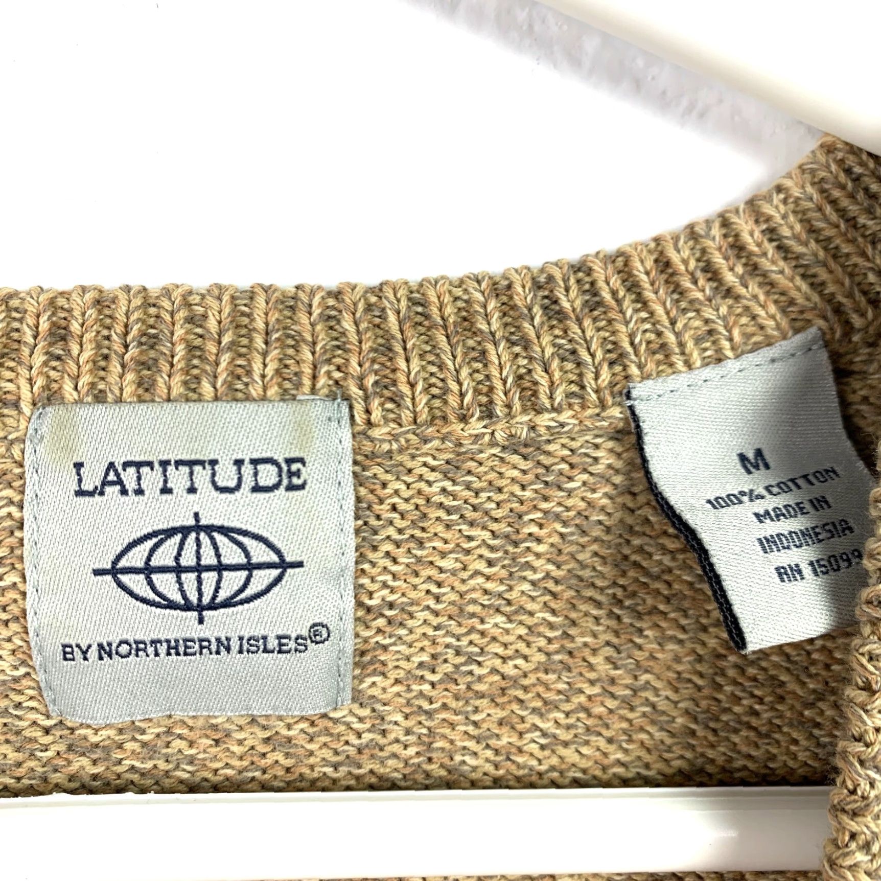 Vintage VINTAGE Northern Isles Cotton V-Neck Sweater Mens M Beige 100% Cotton Casual Knit Sweater Lead Time: 0 Size US M / EU 48-50 / 2 - 3 Thumbnail