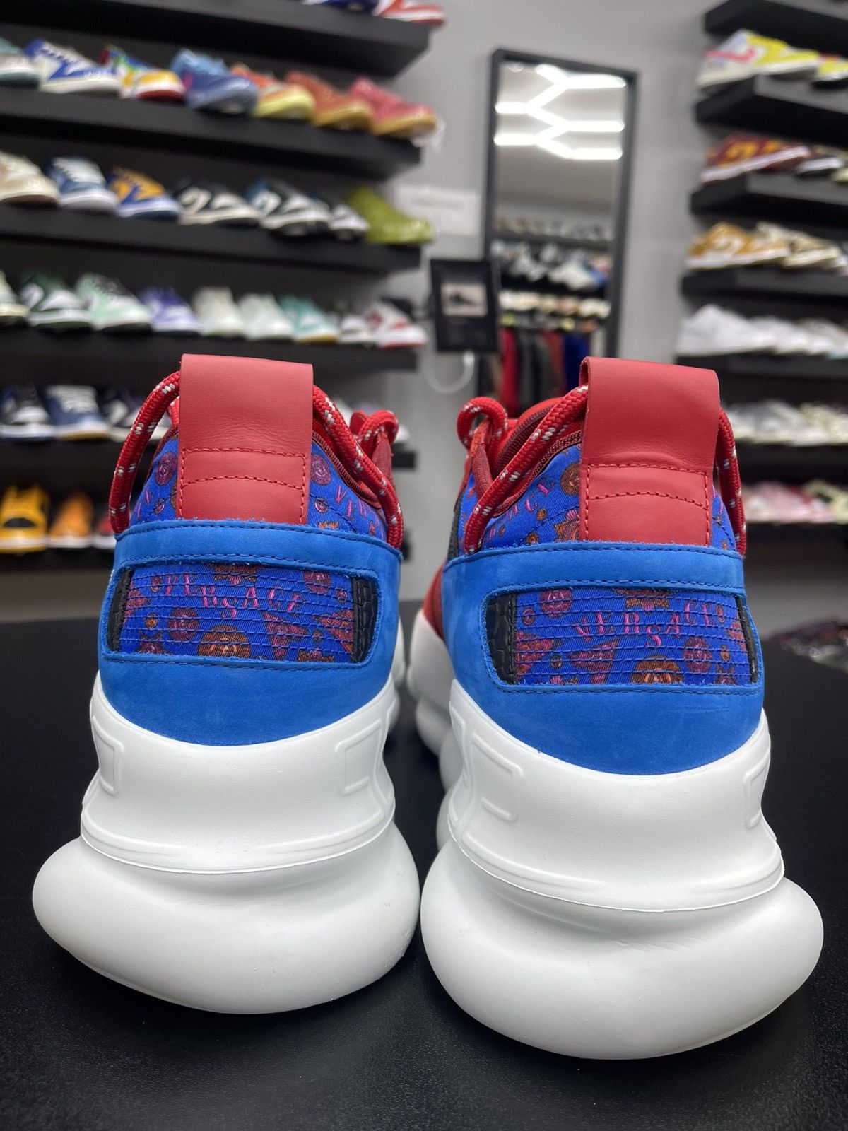 Versace Size 8US/41 - Versace $1075 Red/Blue Barocco Chain Reaction Size US 8 / EU 41 - 4 Thumbnail