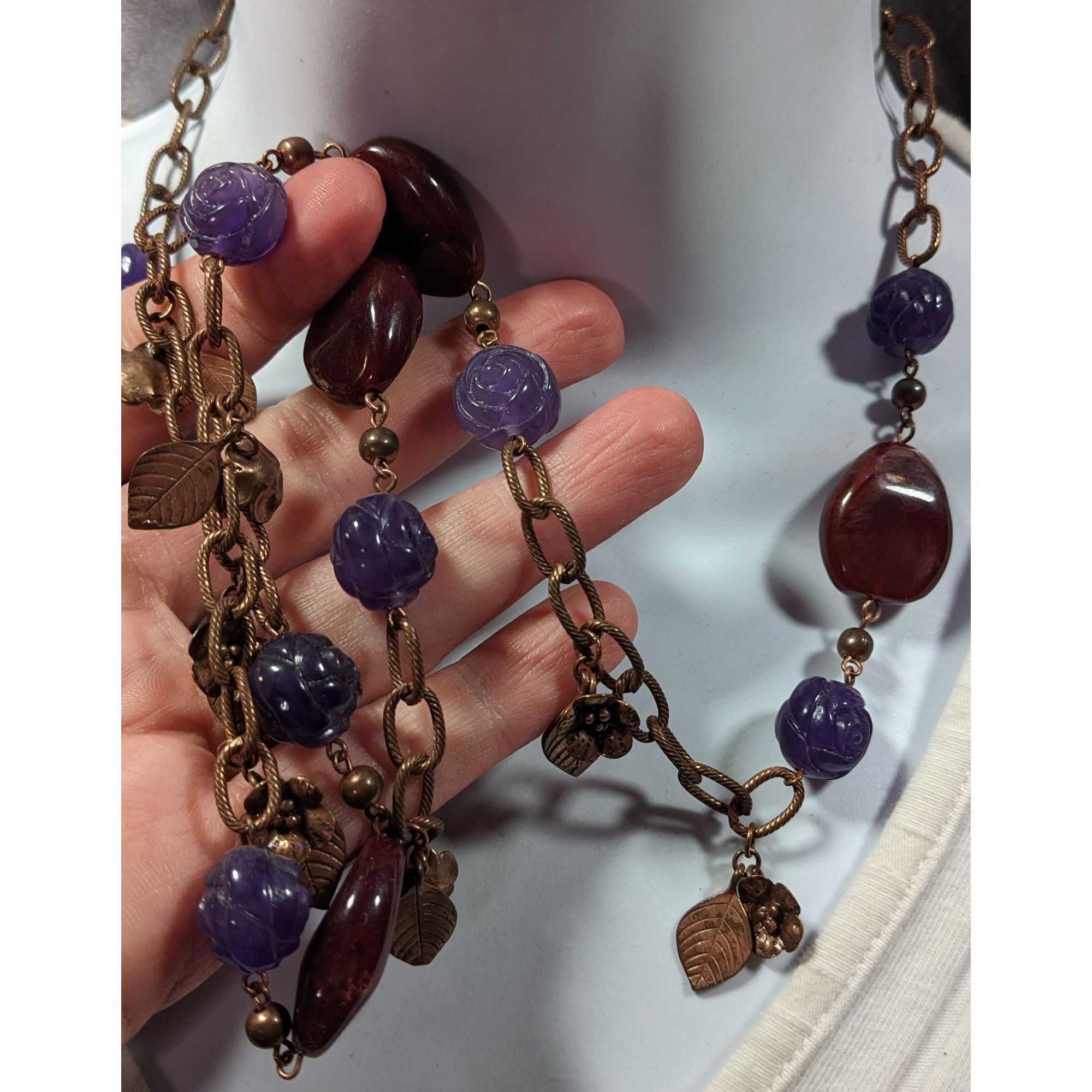 Other Vintage Cottagecore Floral Beaded Chain Necklace Size ONE SIZE - 6 Thumbnail