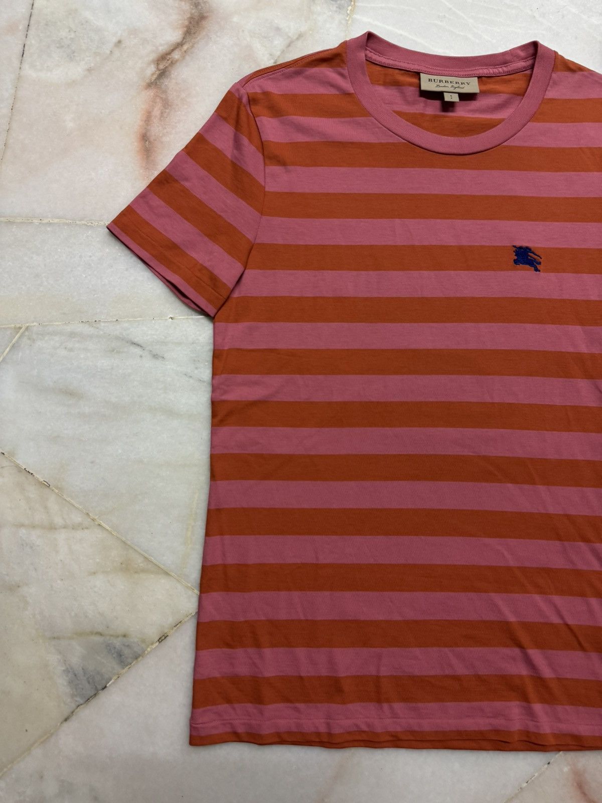 Burberry BURBERRY STRIPE EMBROIDERY LOGO TSHIRT Size US S / EU 44-46 / 1 - 3 Thumbnail