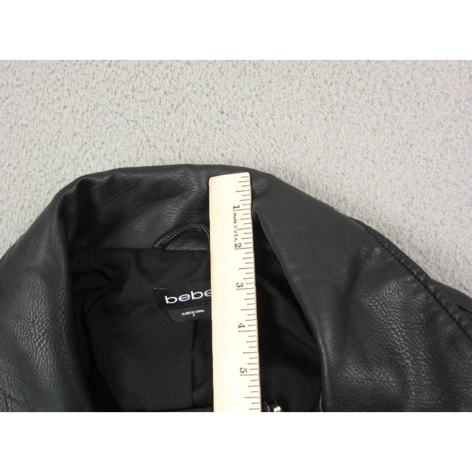 Bebe VINTAGE bebe Jacket Womens S Black Faux Leather Moto Biker Zip Up Ladies Size S / US 4 / IT 40 - 6 Thumbnail