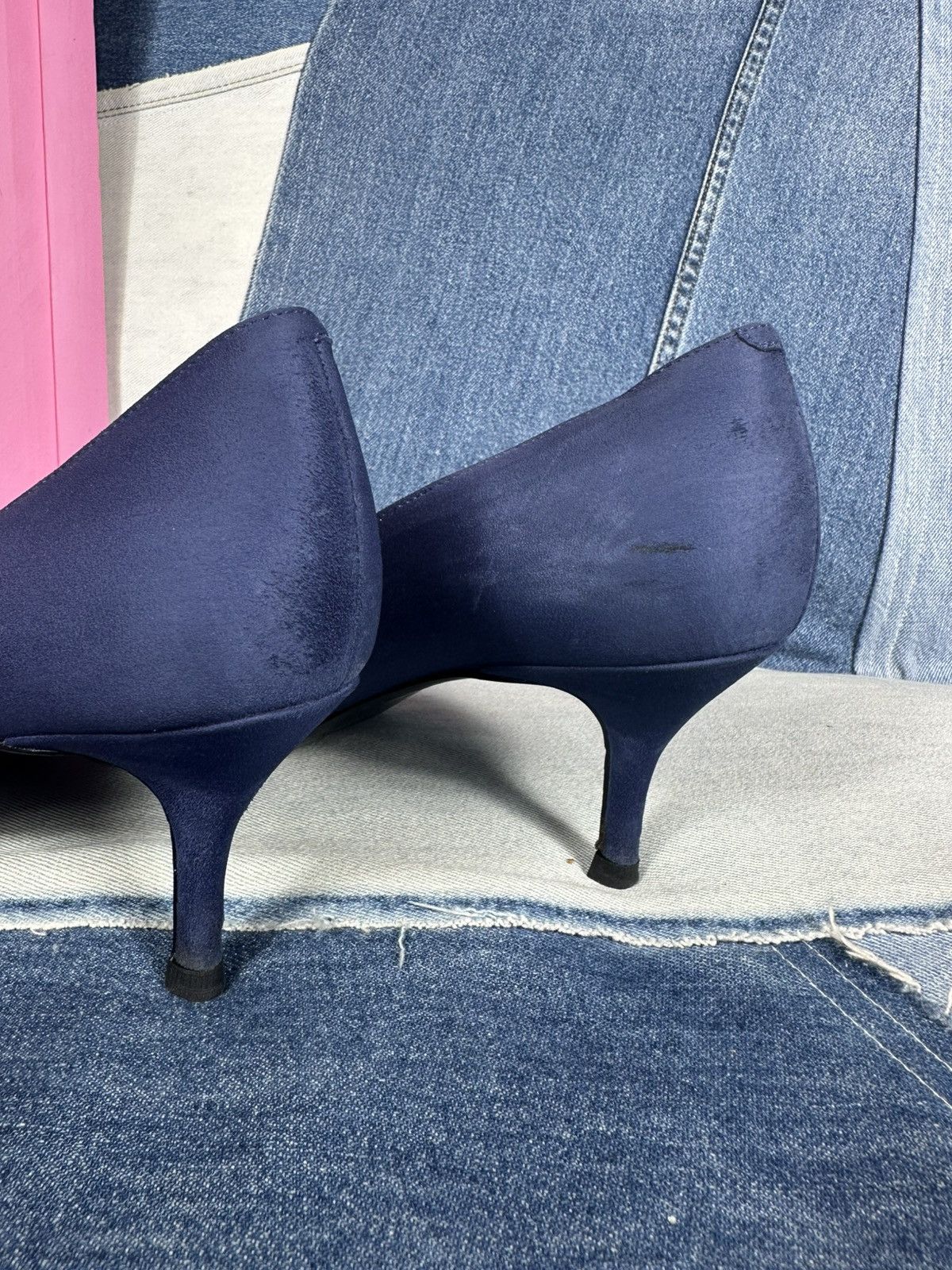 Pierre Balmain Pierre Balmain Heels Suede Blue Shoes Gold Hardware Pins Size US 11 / IT 41 - 7 Thumbnail