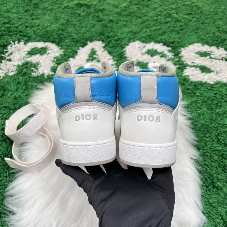 Dior Dior B27 High Top Sneakers in White Blue-2506 Size US 9.5 / EU 42-43 - 3 Thumbnail
