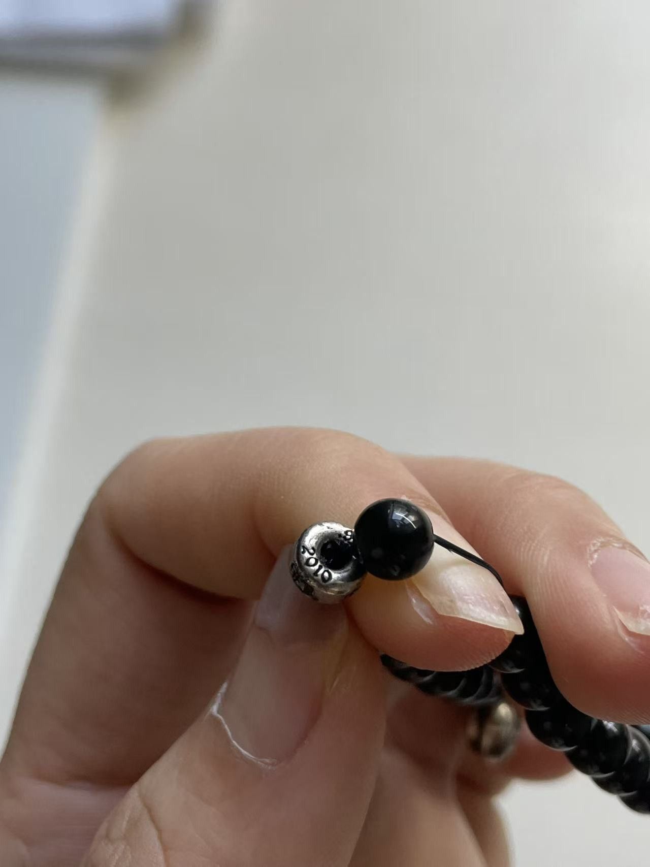 Chrome Hearts Chrome Hearts 6mm Obsidian Silver Vine Heart Beaded Bracelet Size ONE SIZE - 8 Thumbnail