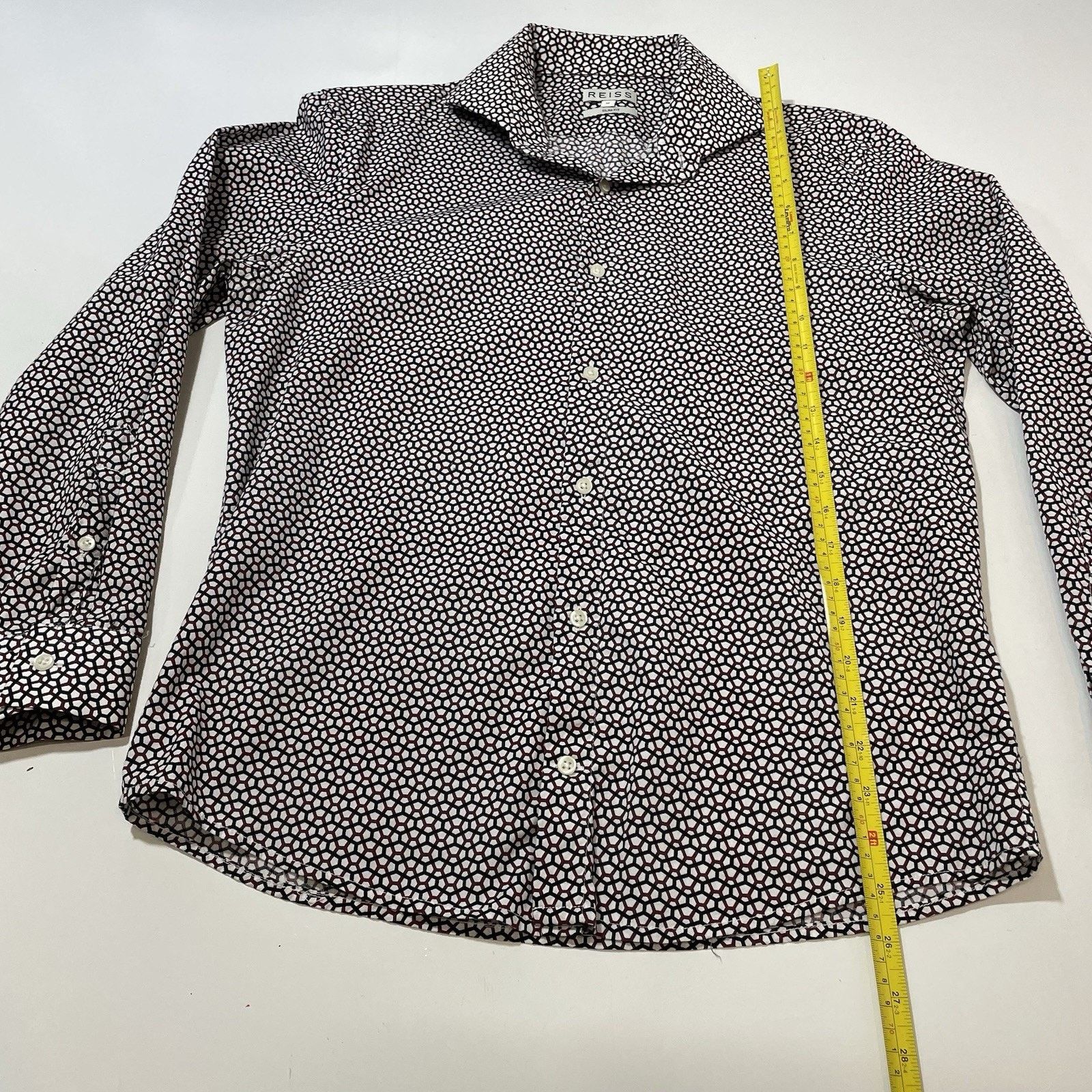 Reiss Reiss Men’s Geo Print White Shirt Size Medium Slim Fit Size US M / EU 48-50 / 2 - 4 Thumbnail