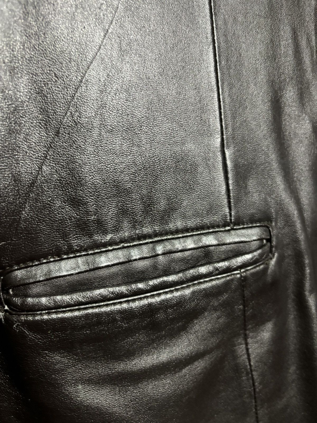 Genuine Leather × Vintage Vintage 1990s Dark Brown Leather Trench Coat Jacket Size L / US 10 / IT 46 - 4 Thumbnail