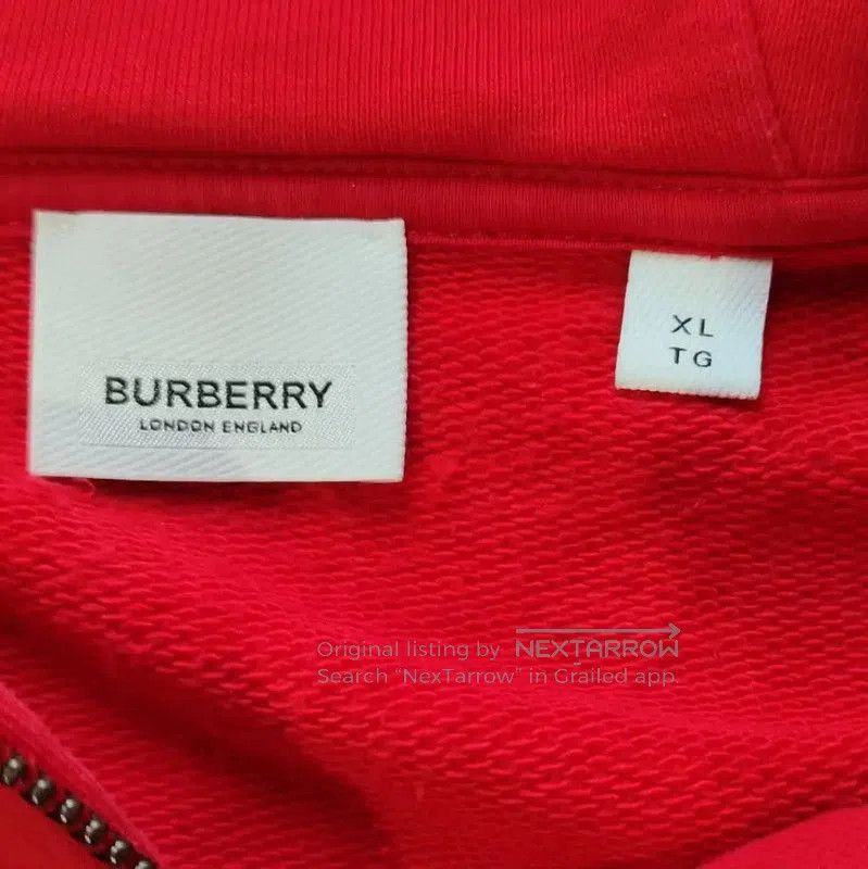 Burberry Burberry Red Cotton Women's Hoodie. Size XL / US 12-14 / IT 48-50 - 4 Thumbnail