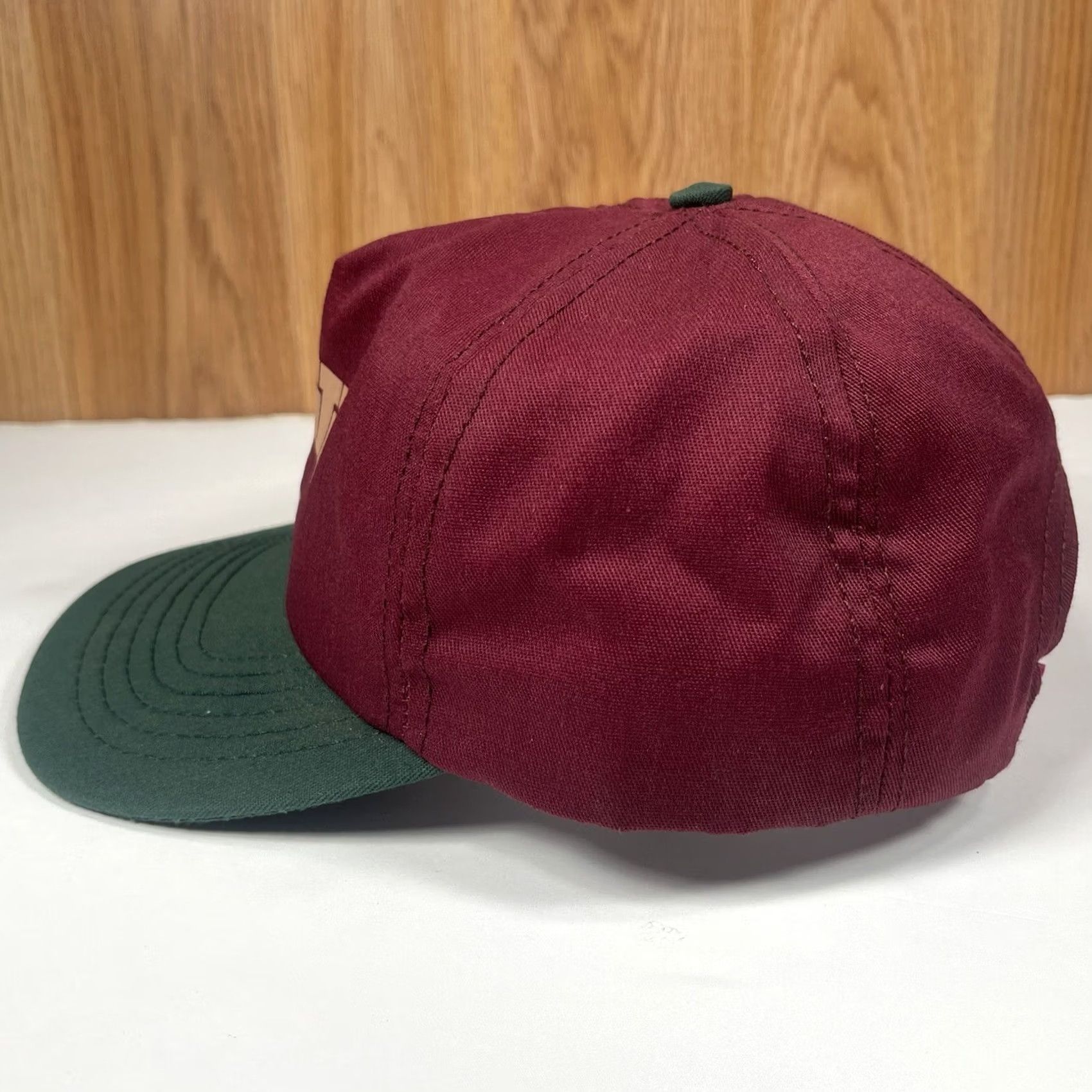 Vintage VINTAGE Unbranded VSTA Golf Adult Adjustable Snapback Trucker Hat Cap Maroon Green Men Hat Size ONE SIZE - 4 Thumbnail