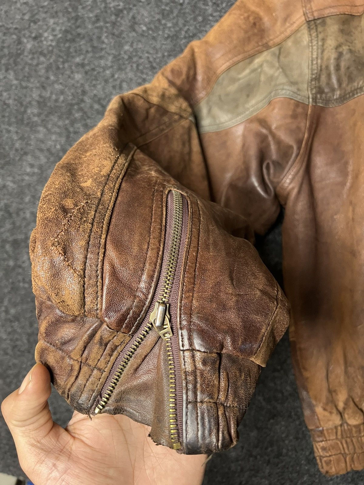 Other Vtg 80s Original leather Aviator Flight Bomber Jacket Rare L Size US L / EU 52-54 / 3 - 13 Thumbnail
